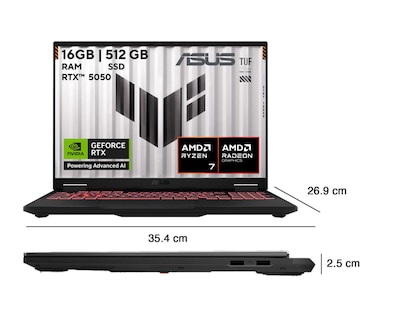 Foto 10 | Laptop Gamer Asus TUF Gaming A16 16 Pulgadas Nvidia rtx 5050 16 GB RAM 512 GB SSD Negra