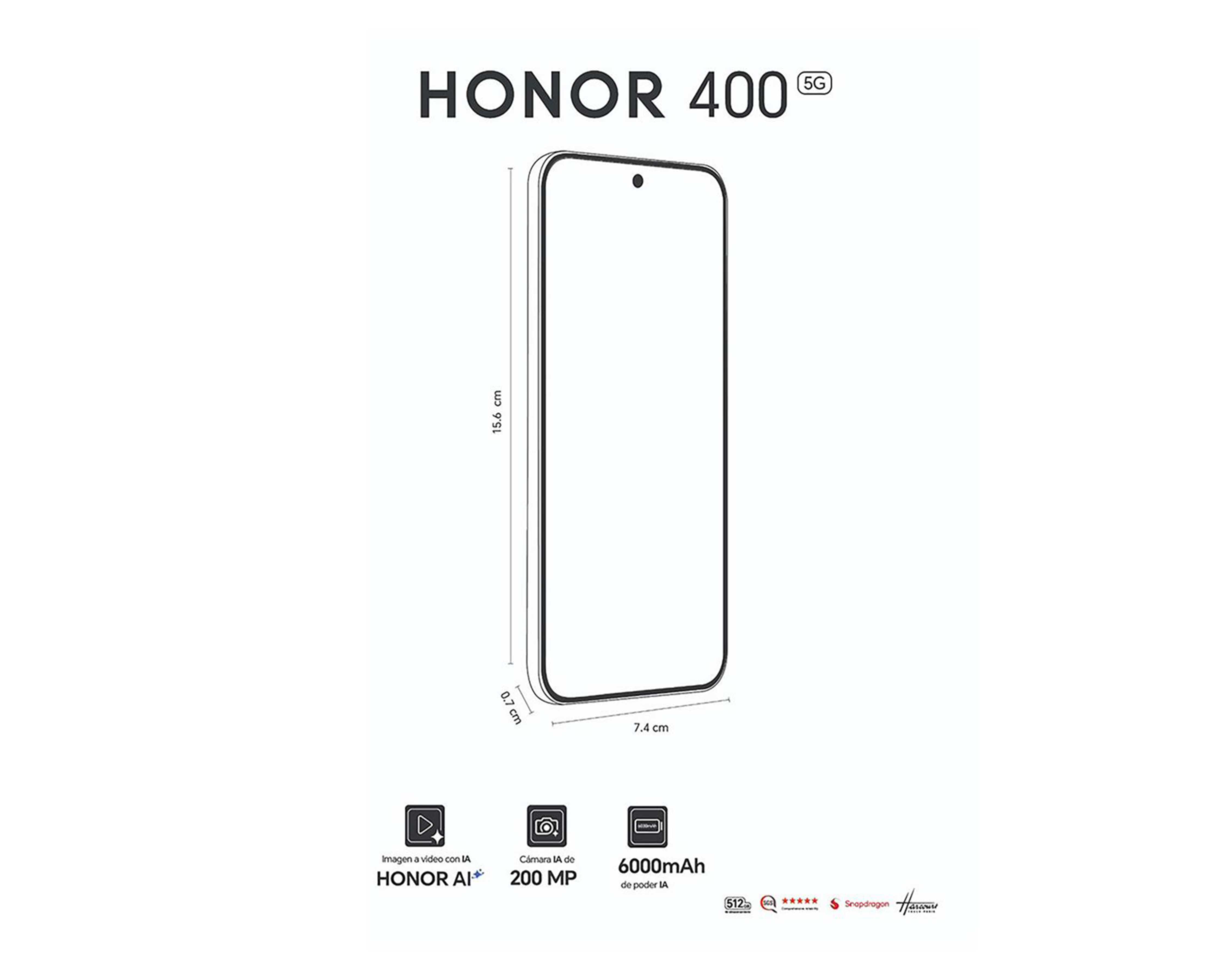 Foto 7 pulgar | Movistar Honor 400 512 GB Dorado + Audífonos