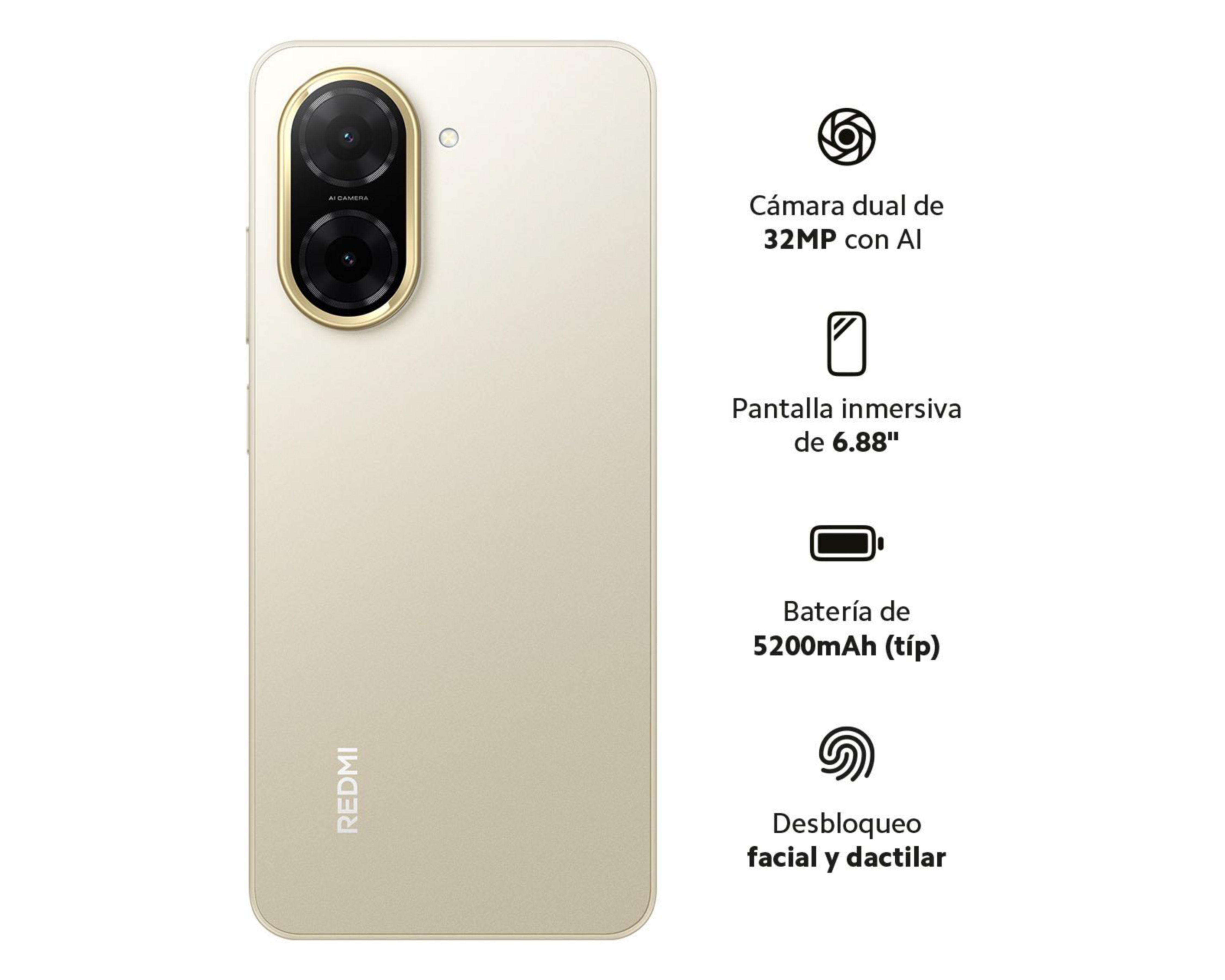 Foto 10 pulgar | Telcel Xiaomi Redmi A5 128 GB Titanio