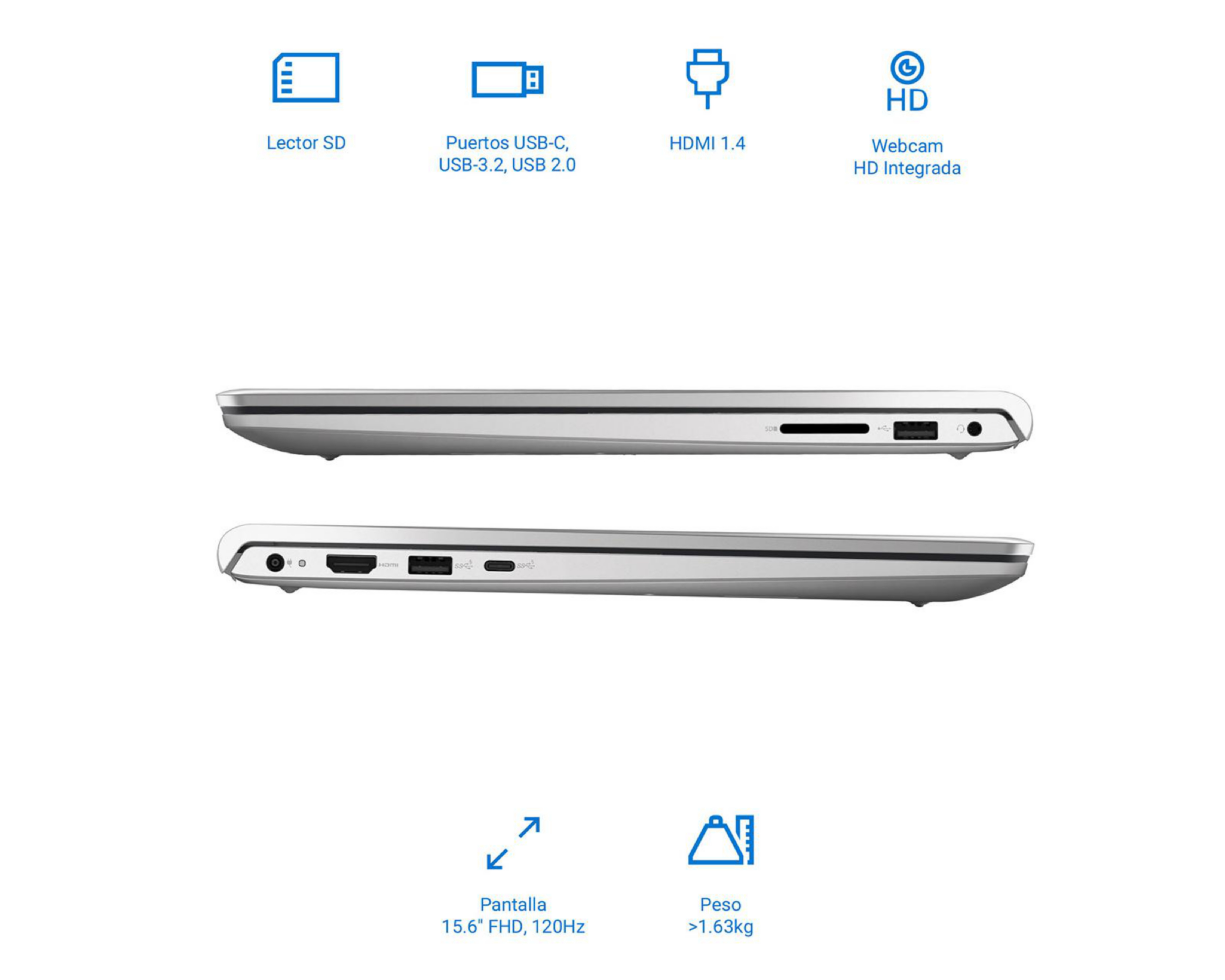 Foto 6 pulgar | Laptop Dell 15 DC15255 15.6 Pulgadas Windows 11 AMD Ryzen 5 8 GB RAM 512 GB SSD Gris