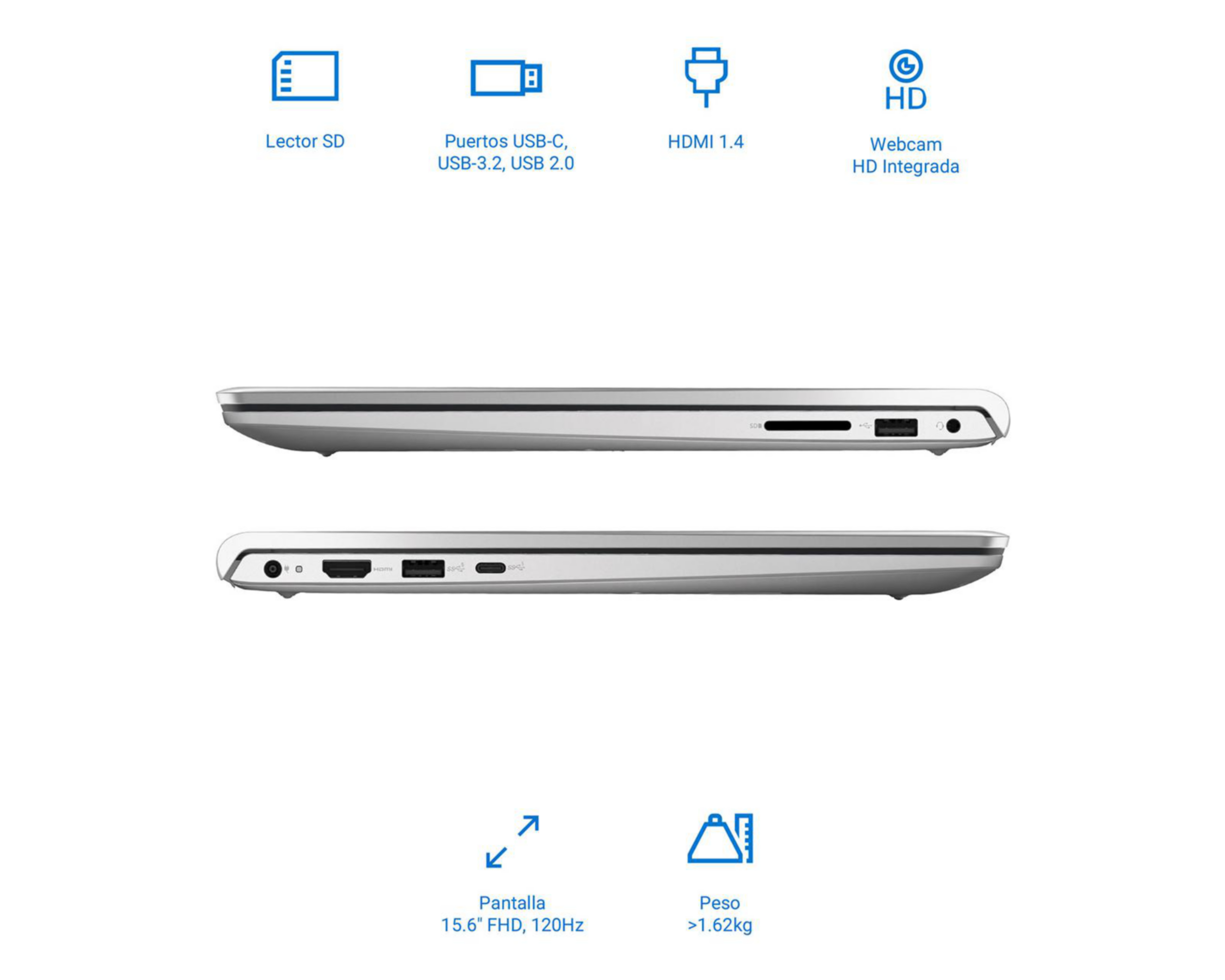 Foto 5 | Laptop Dell 5CDNP 15.6 Pulgadas Windows 11 Home Intel Core i7 16 GB RAM 1 TB SSD Plata
