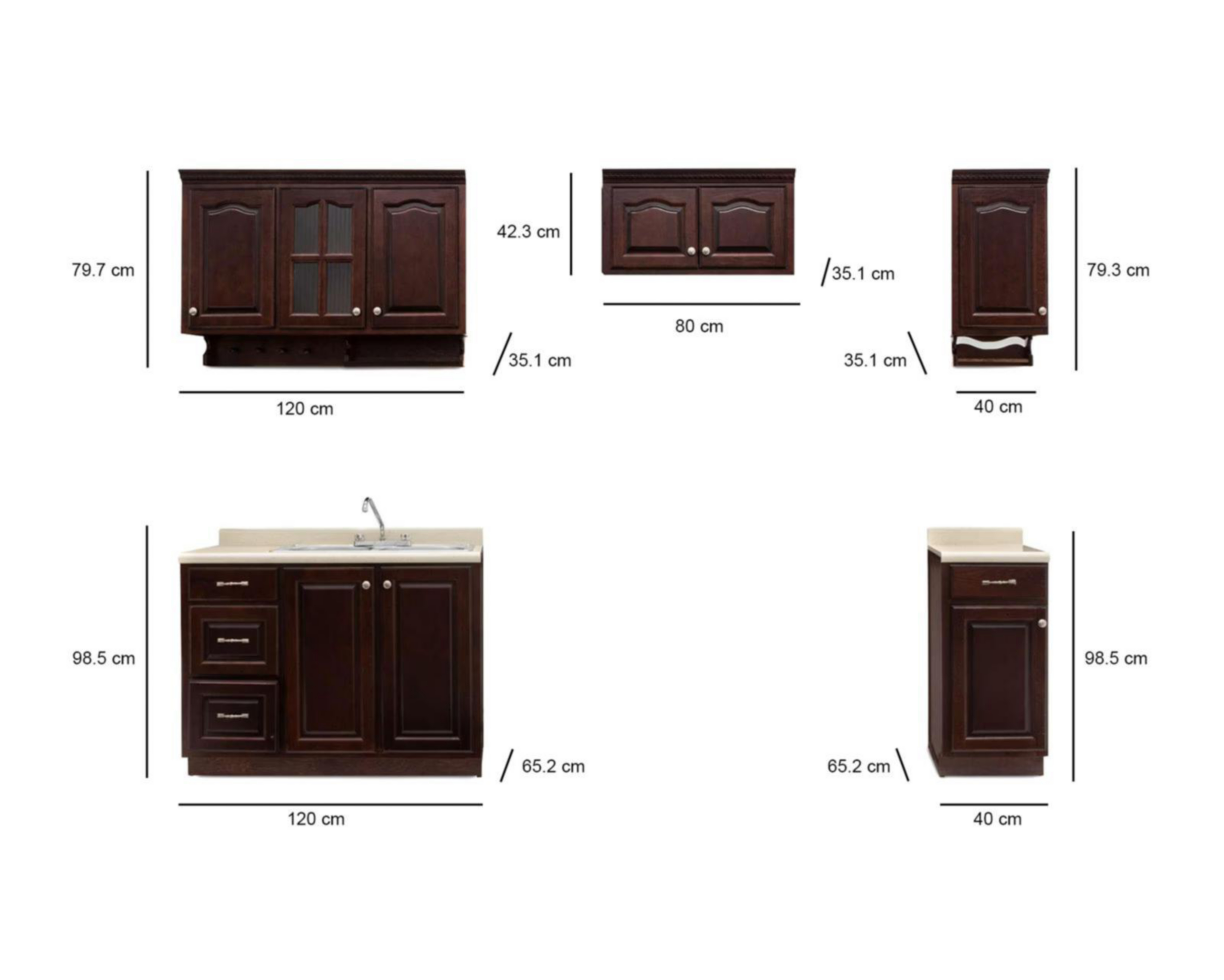 Foto 9 pulgar | Cocina Integral Texas Cherry 240 cm