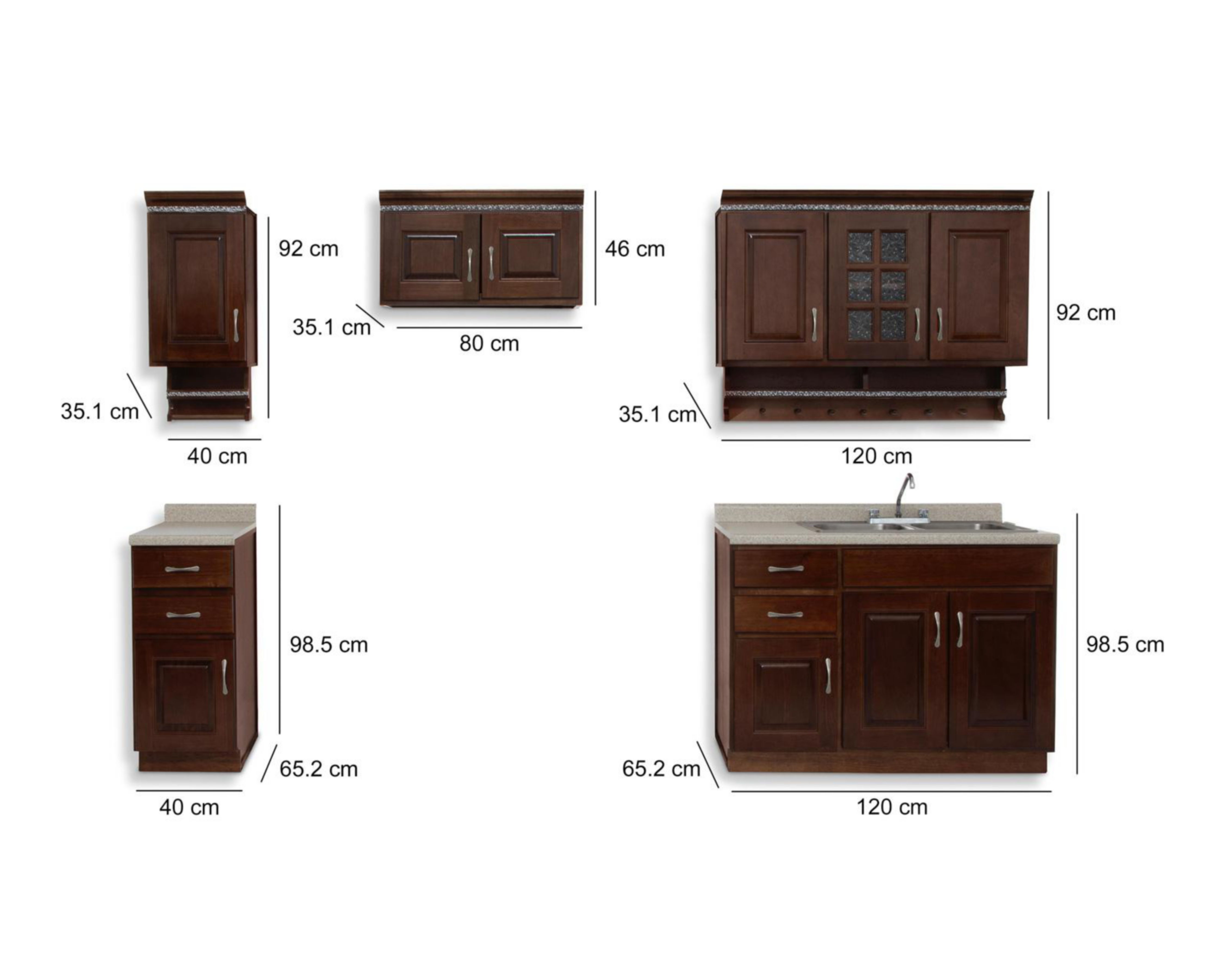 Foto 8 | Cocina Integral Toscana Nogal 240 cm