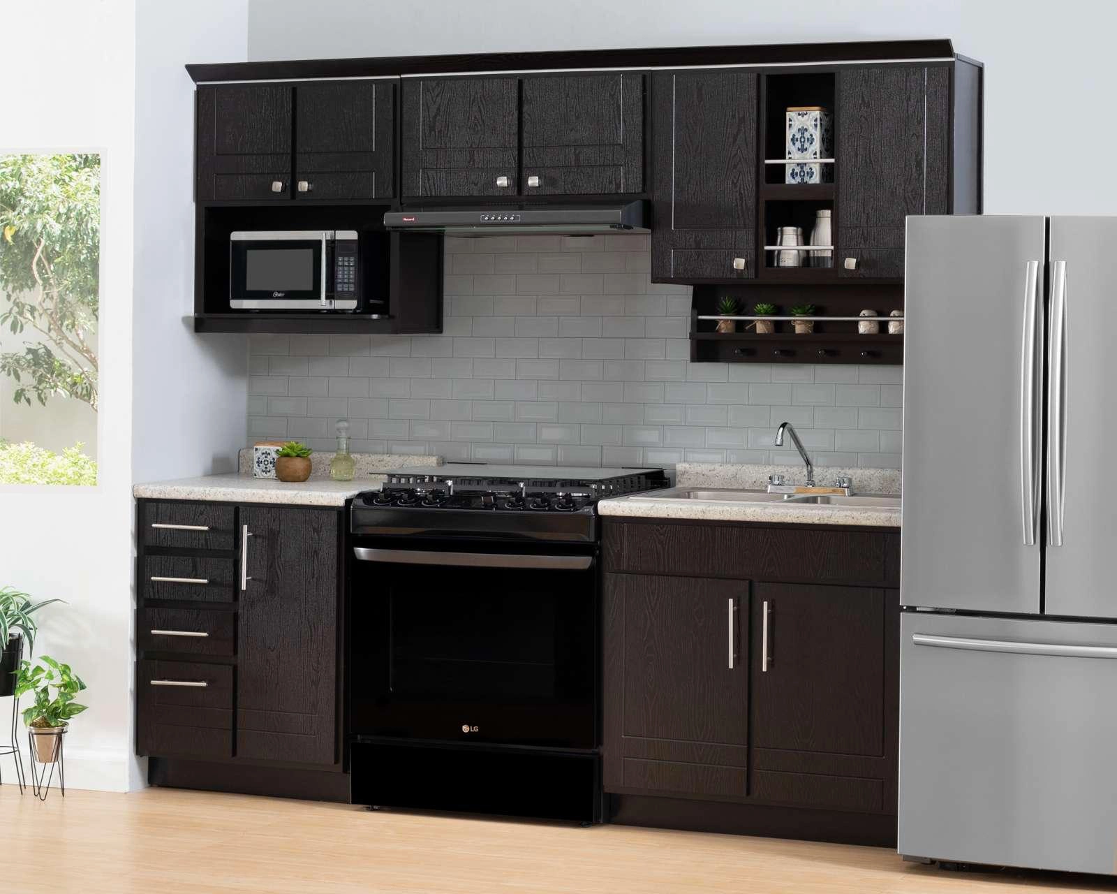 Cocina Integral Asturias Negro 240.5 cm
