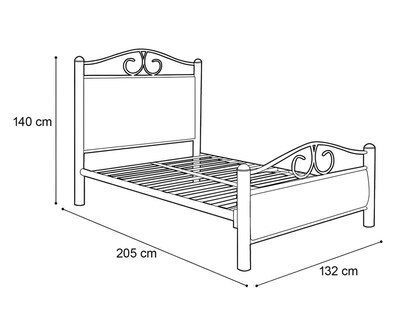 Foto 6 | Cama Matrimonial Maya de Metal