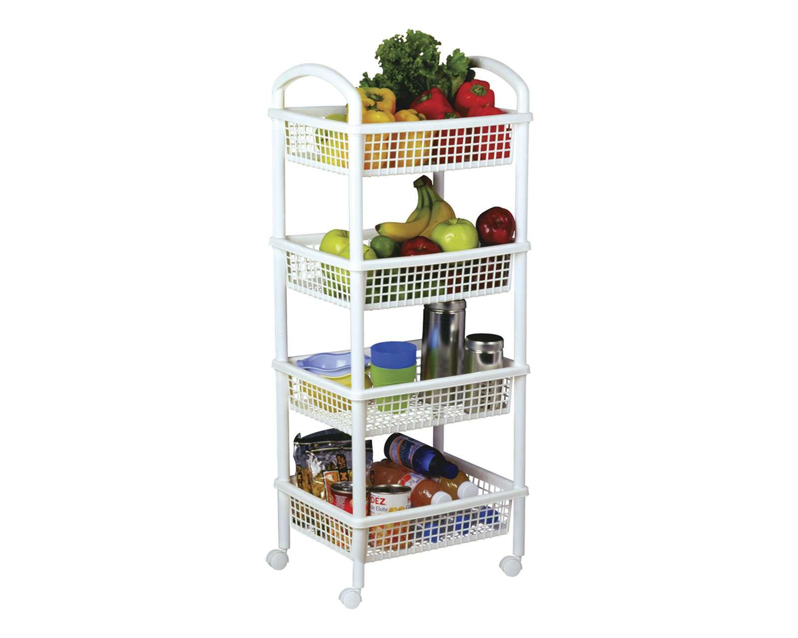 Carrito Multiusos Italhome Venecia 4 color Blanco