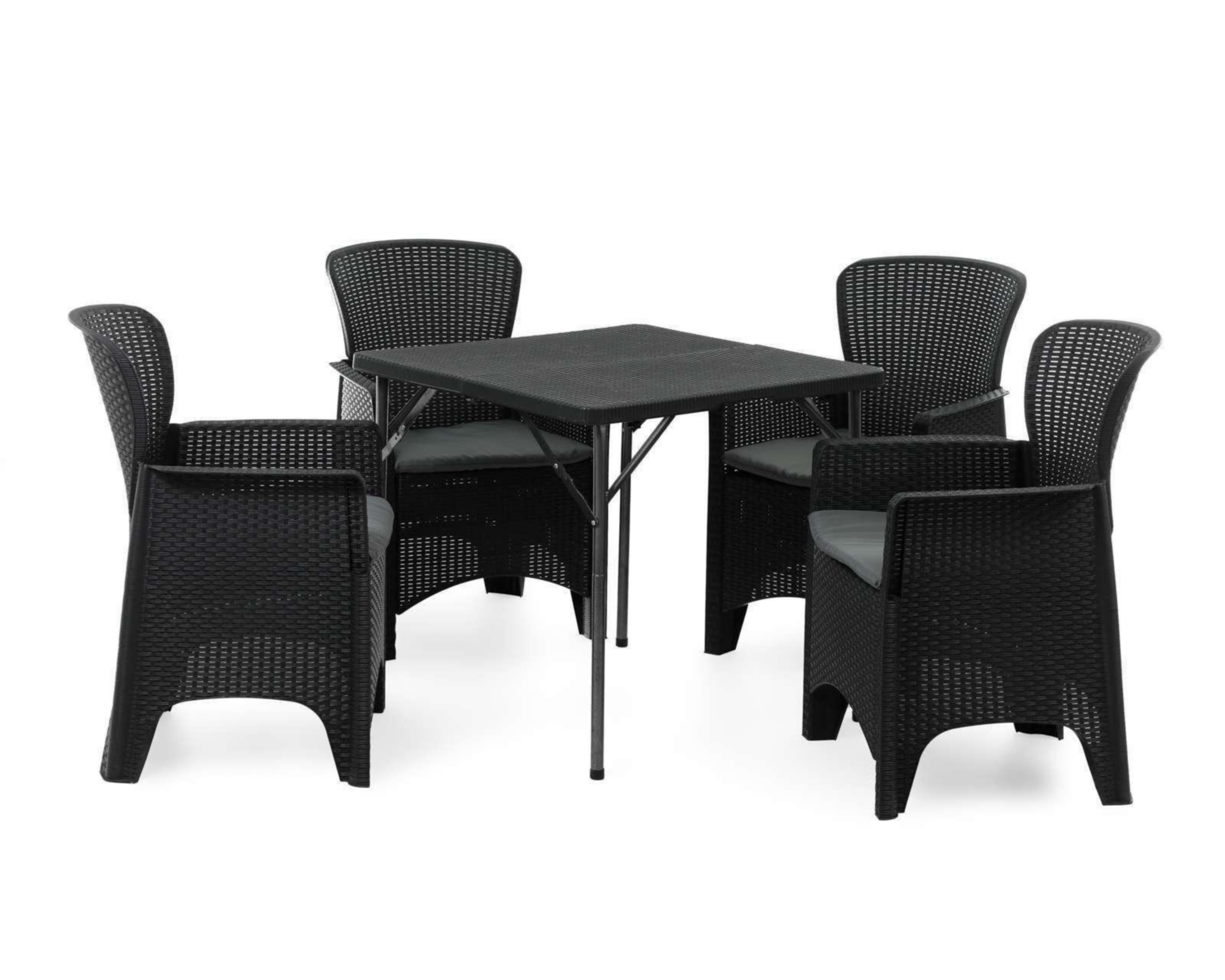 Foto 3 pulgar | Juego de Jardín Solano Negro con 4 Sillas estilo Clásico