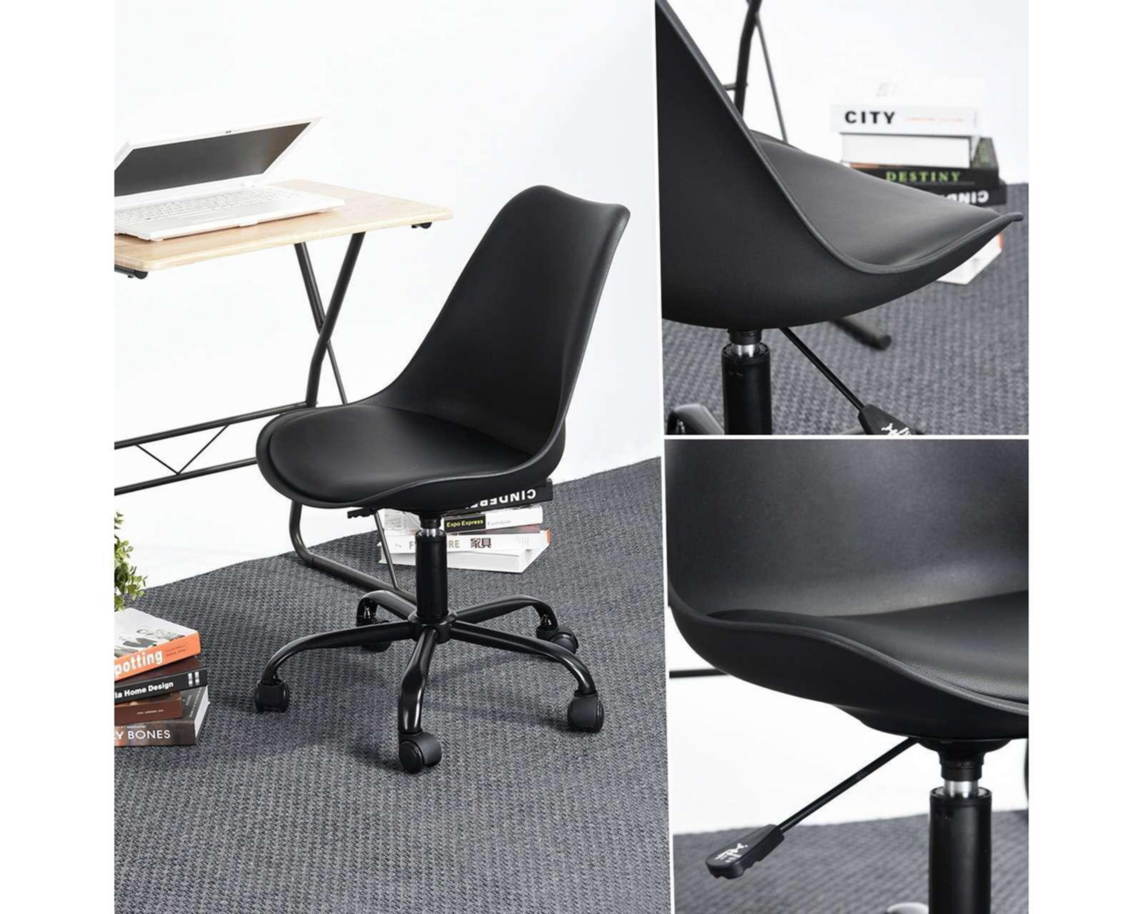 Foto 7 | Silla de Oficina Blokhus Negra