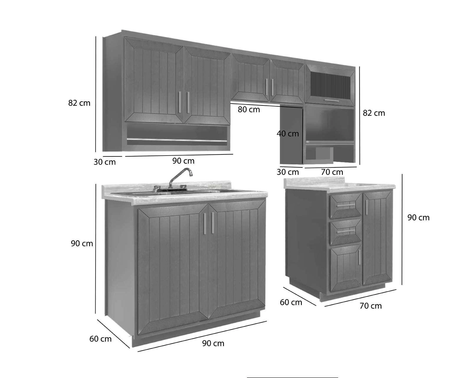 Foto 7 | Cocina integral Bryana Gris 240 cm