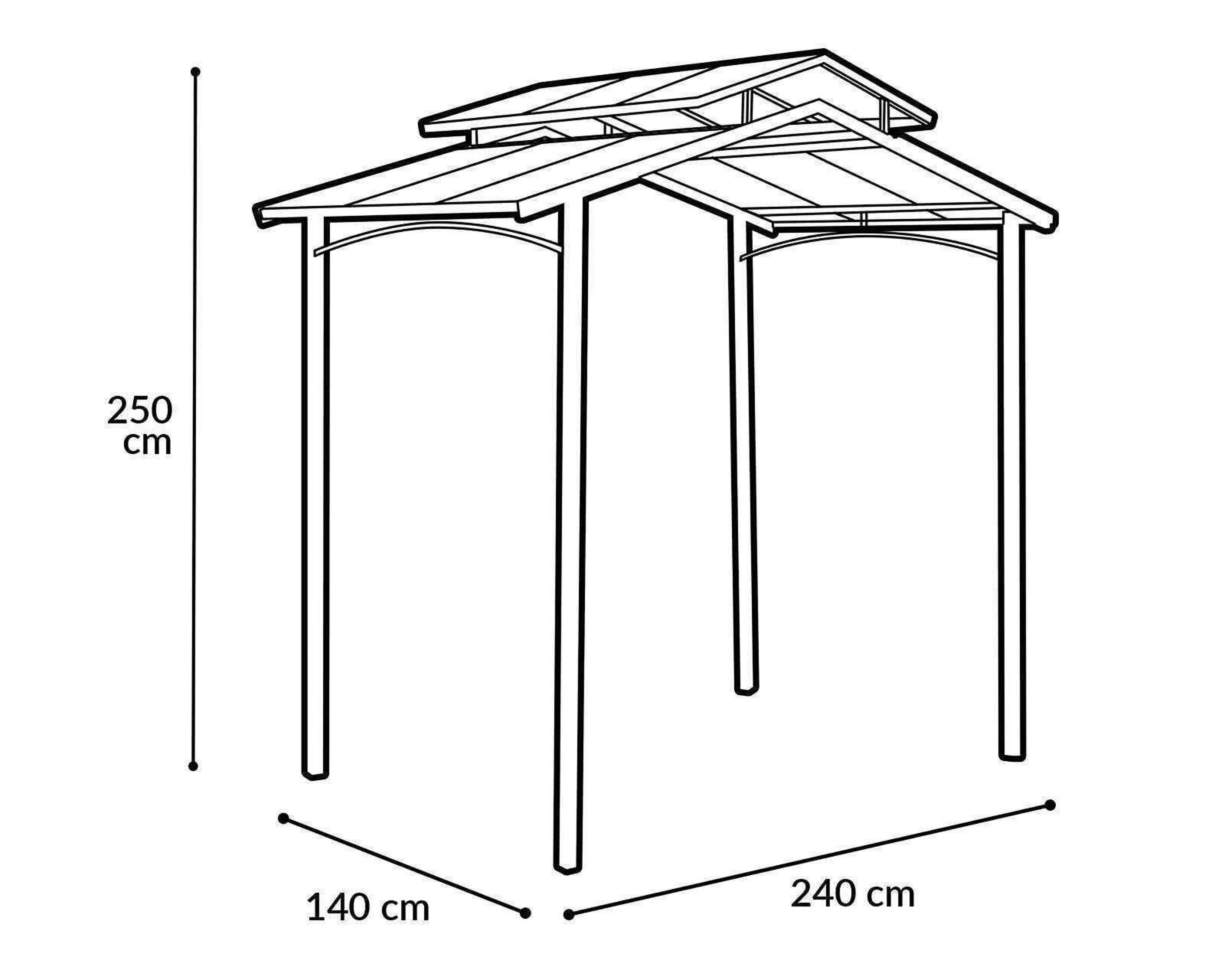 Foto 8 | Toldo Greta con Repisas Laterales Negro