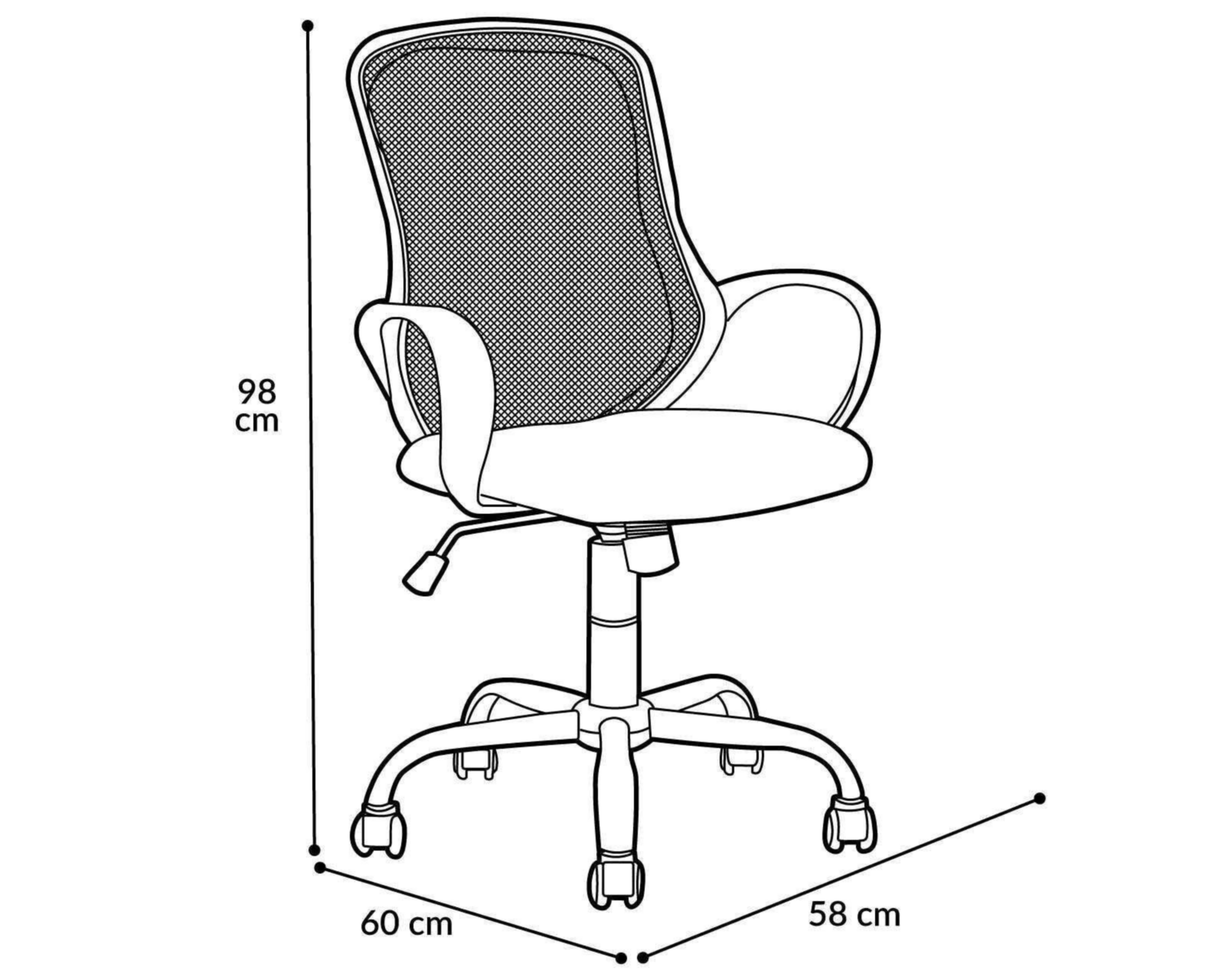 Foto 3 | Silla de Oficina Chipre Negra