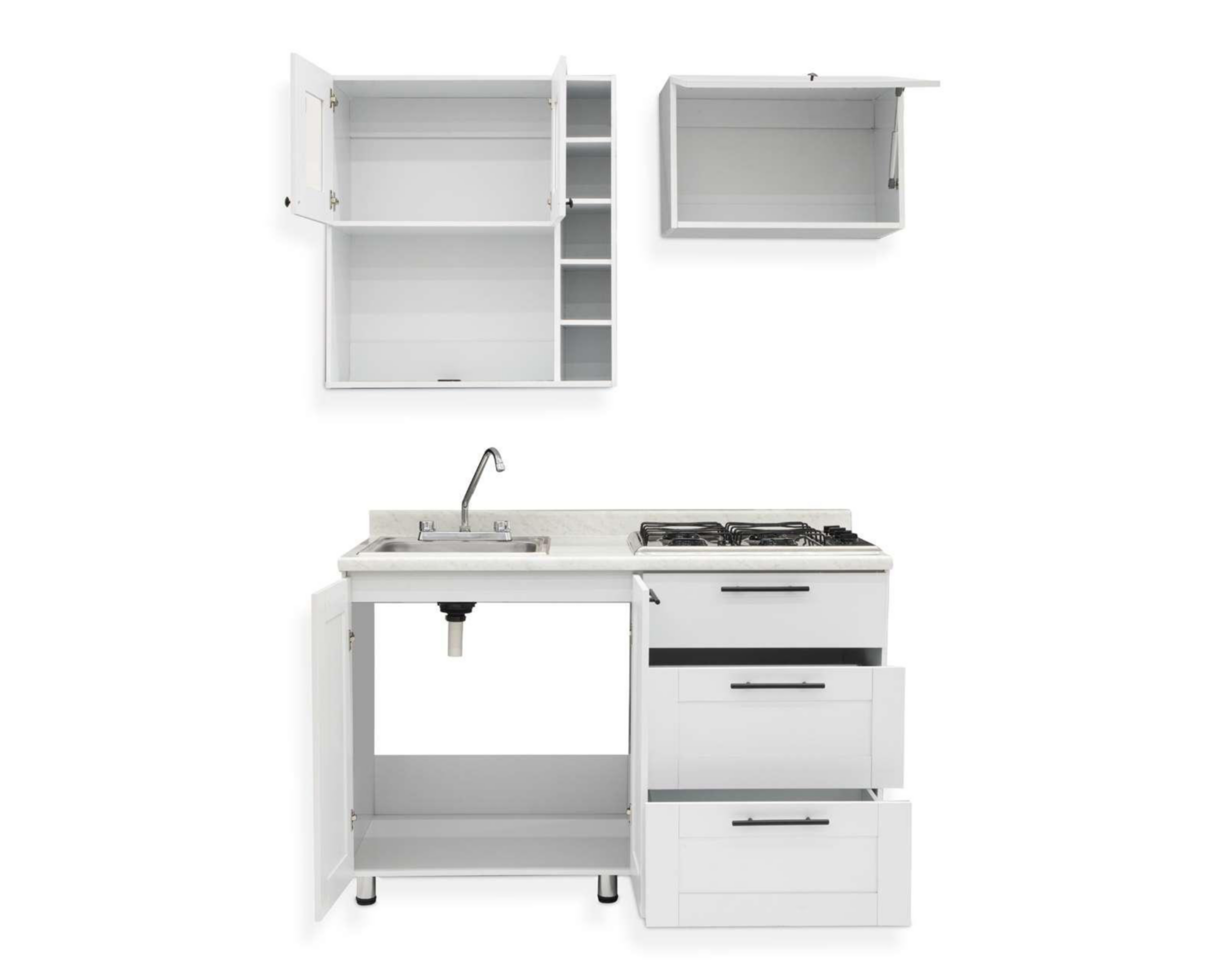 Foto 4 pulgar | Cocina Integral Mobi Montgomery Blanca 135 cm