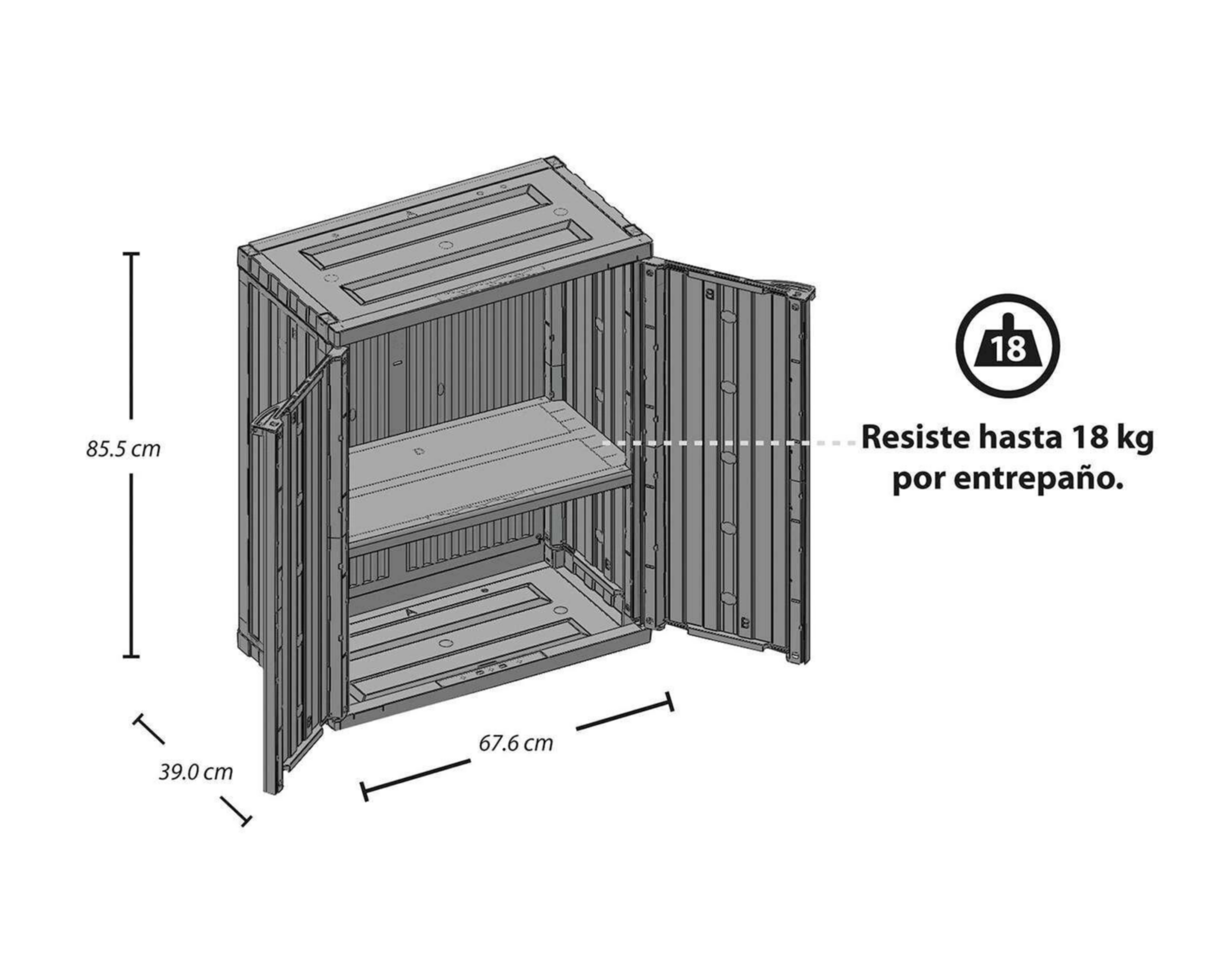 Foto 5 pulgar | Gabinete +Simple de Plástico