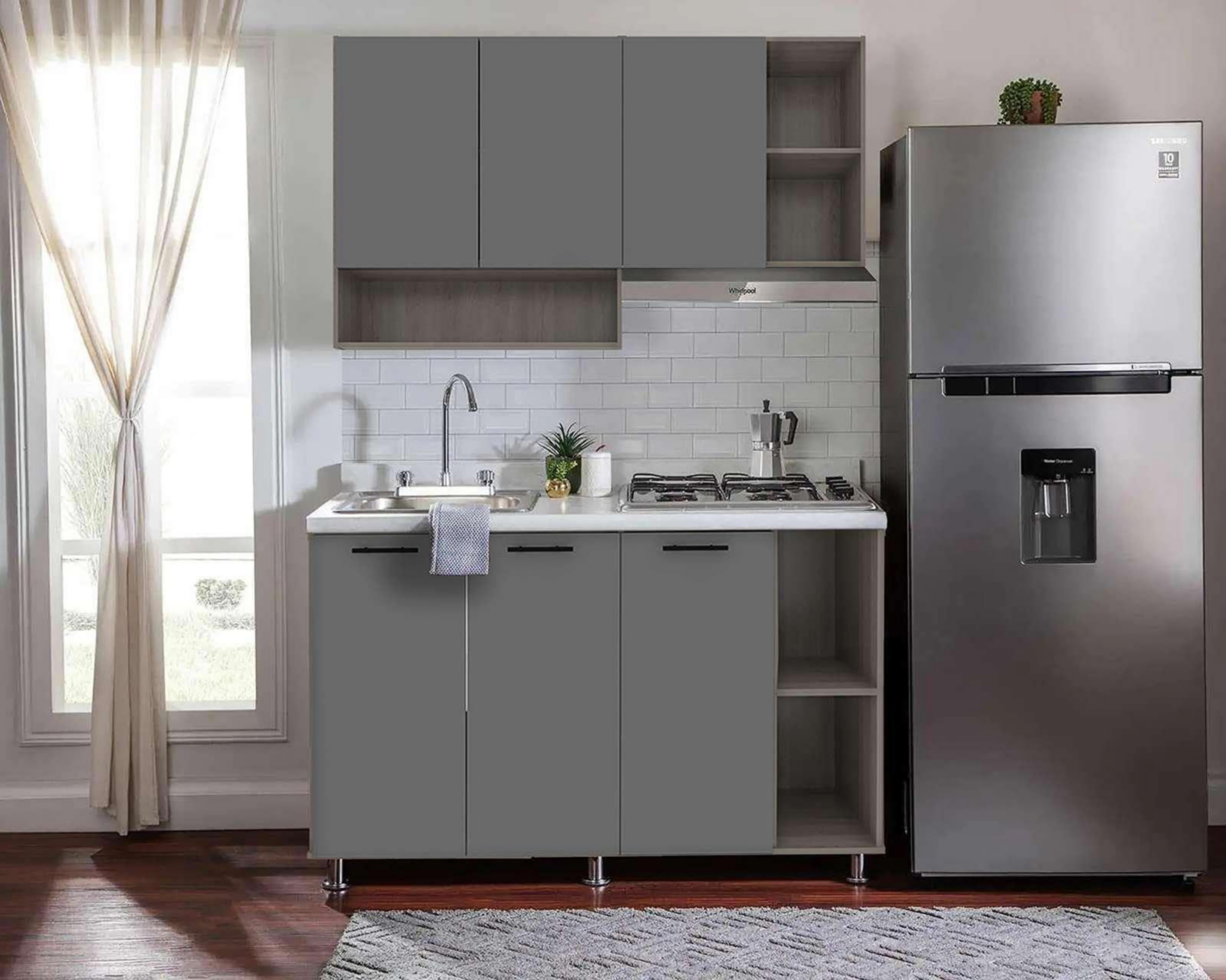 Foto 2 | Cocina Integral Mobi Rockford Fresno/Gris 134 cm