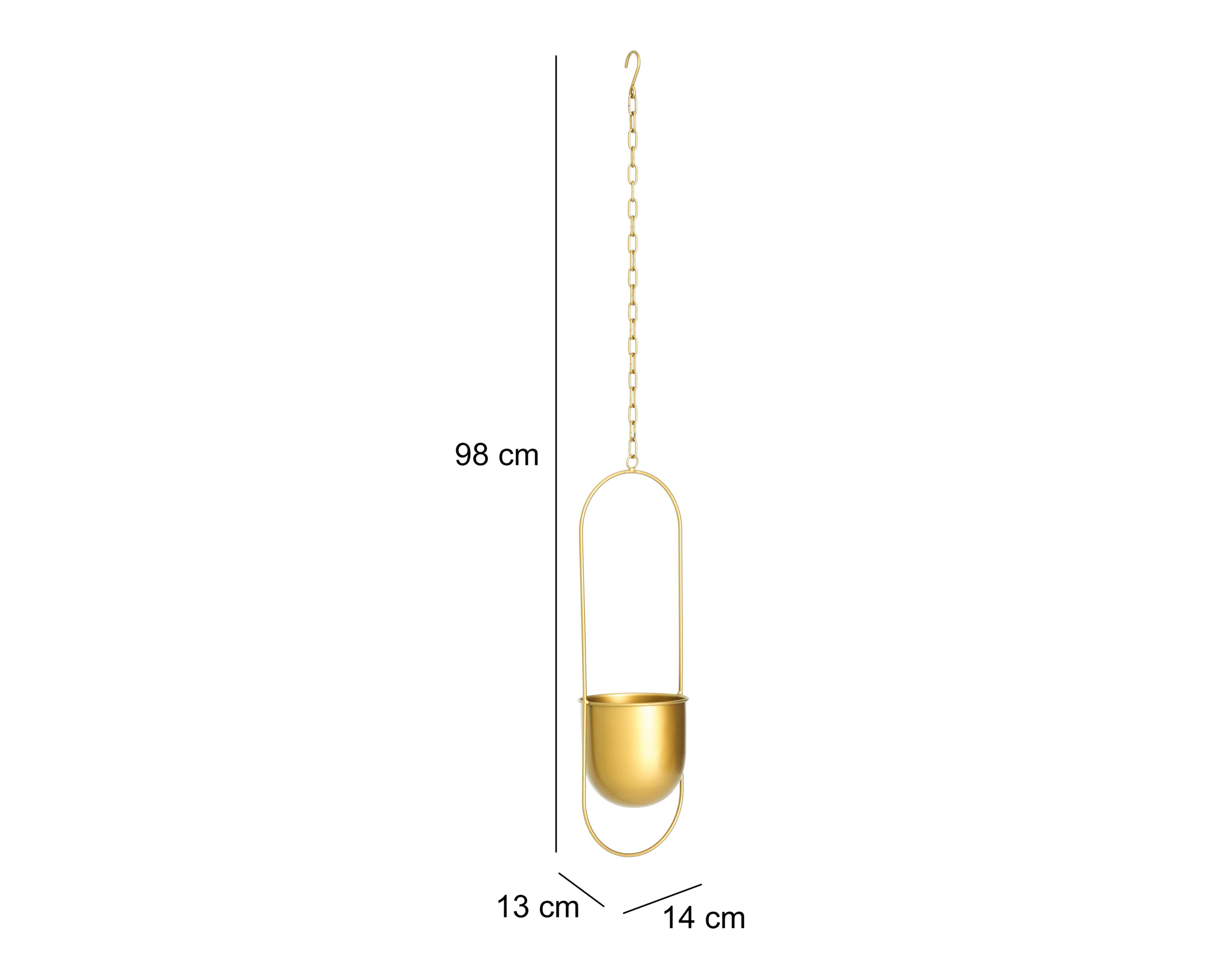 Foto 5 pulgar | Maceta Colgante Congo Manzanilla Oro 98 cm