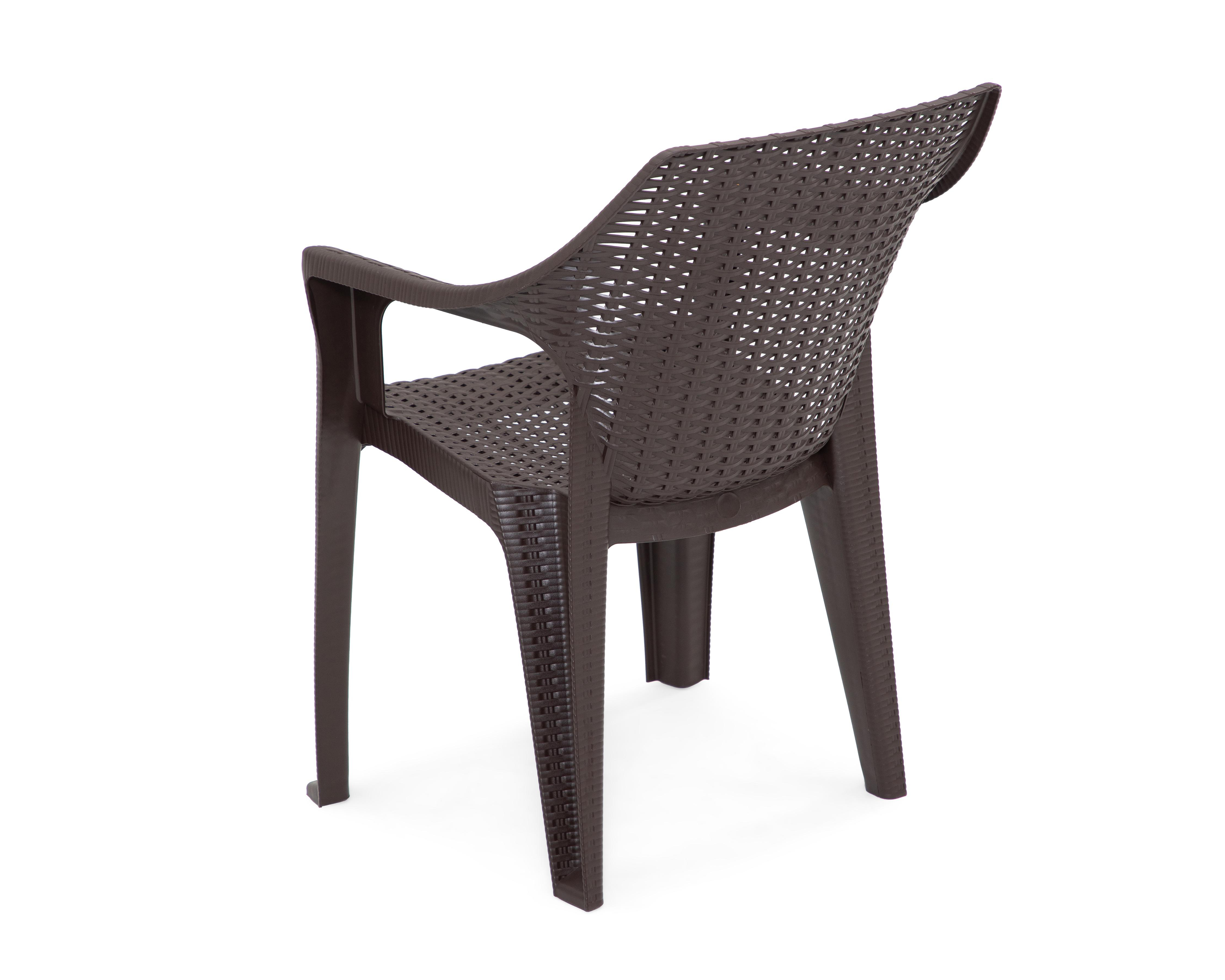 Foto 3 pulgar | Silla Plástica Rattan Chocolate