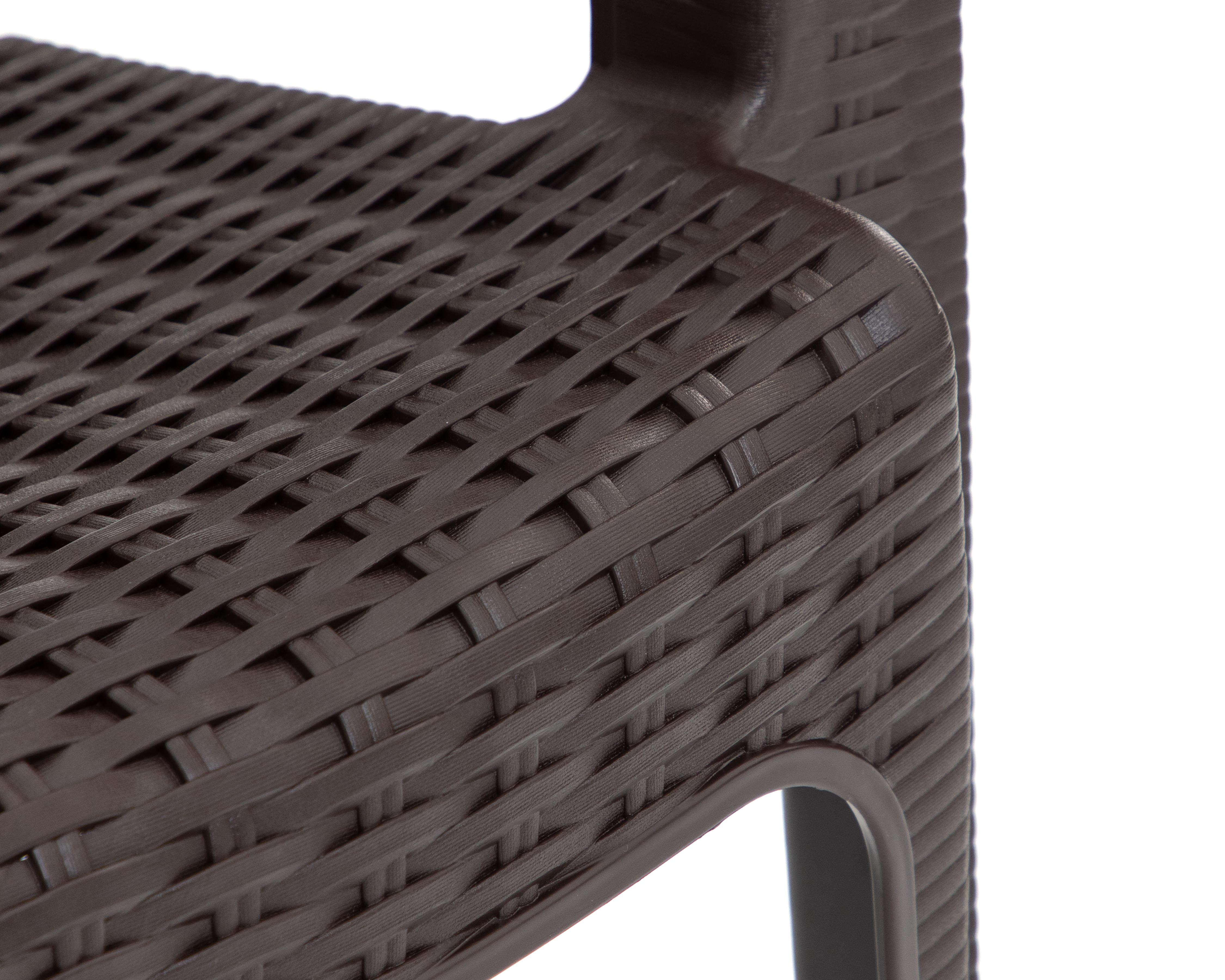 Foto 4 pulgar | Silla Plástica Rattan Chocolate