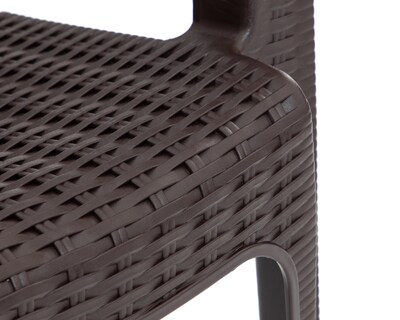 Foto 3 | Silla Plástica Rattan Chocolate