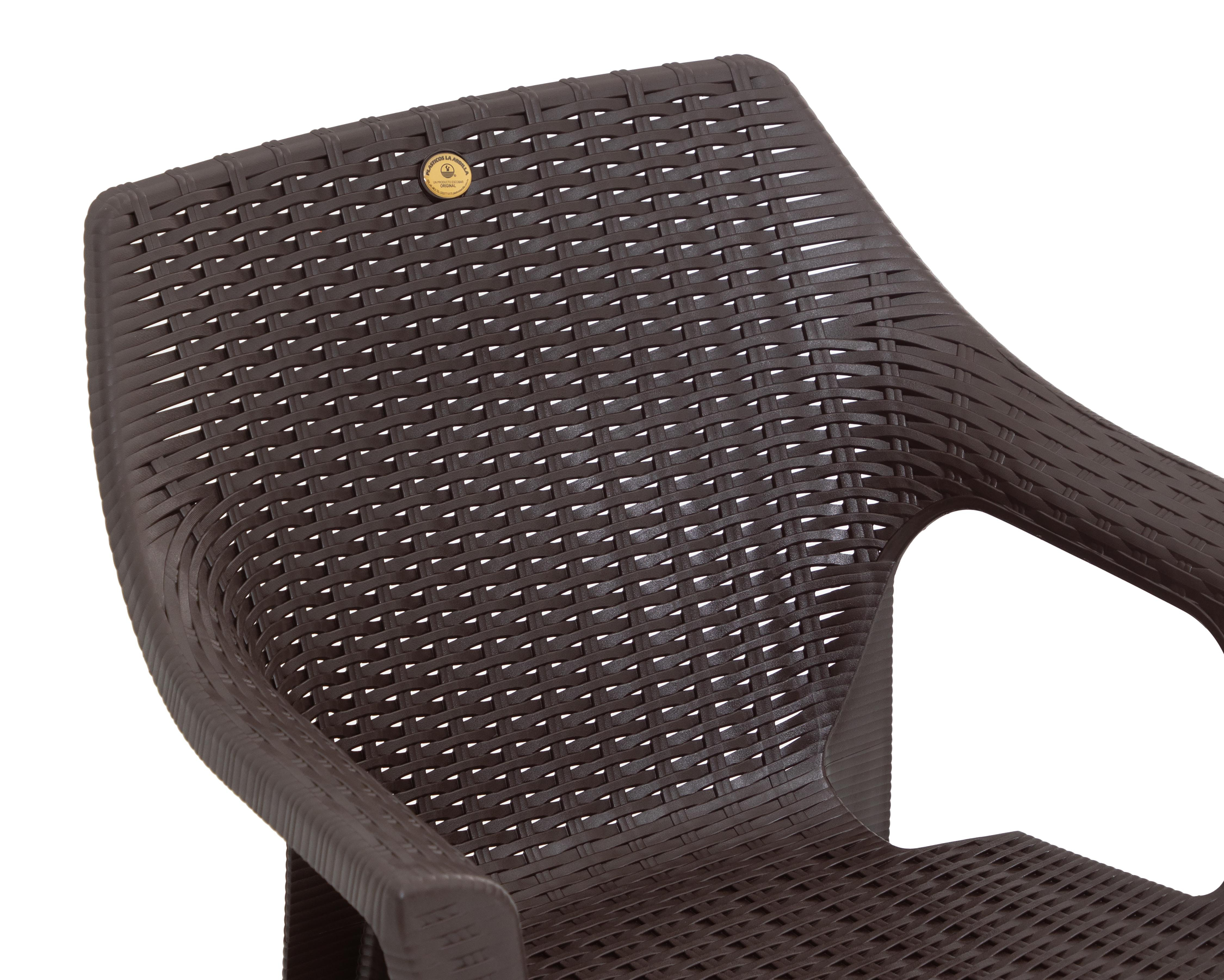 Foto 4 | Silla Plástica Rattan Chocolate