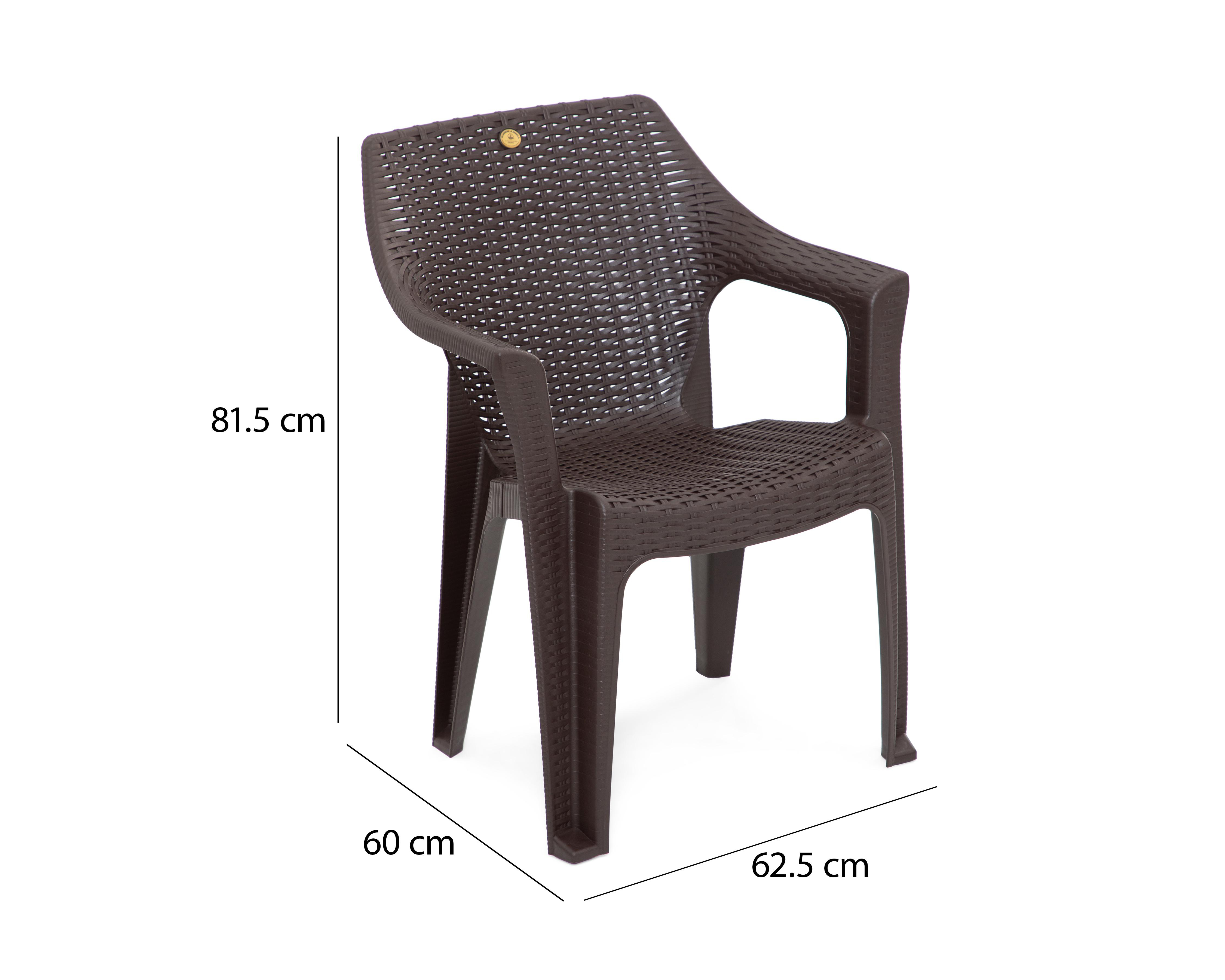 Foto 6 pulgar | Silla Plástica Rattan Chocolate