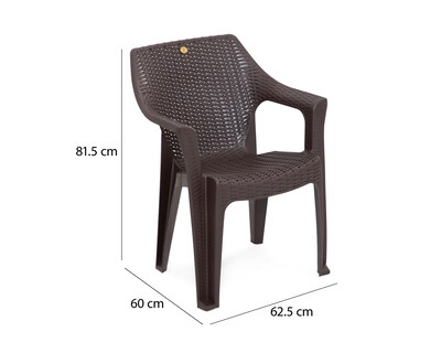 Foto 5 | Silla Plástica Rattan Chocolate