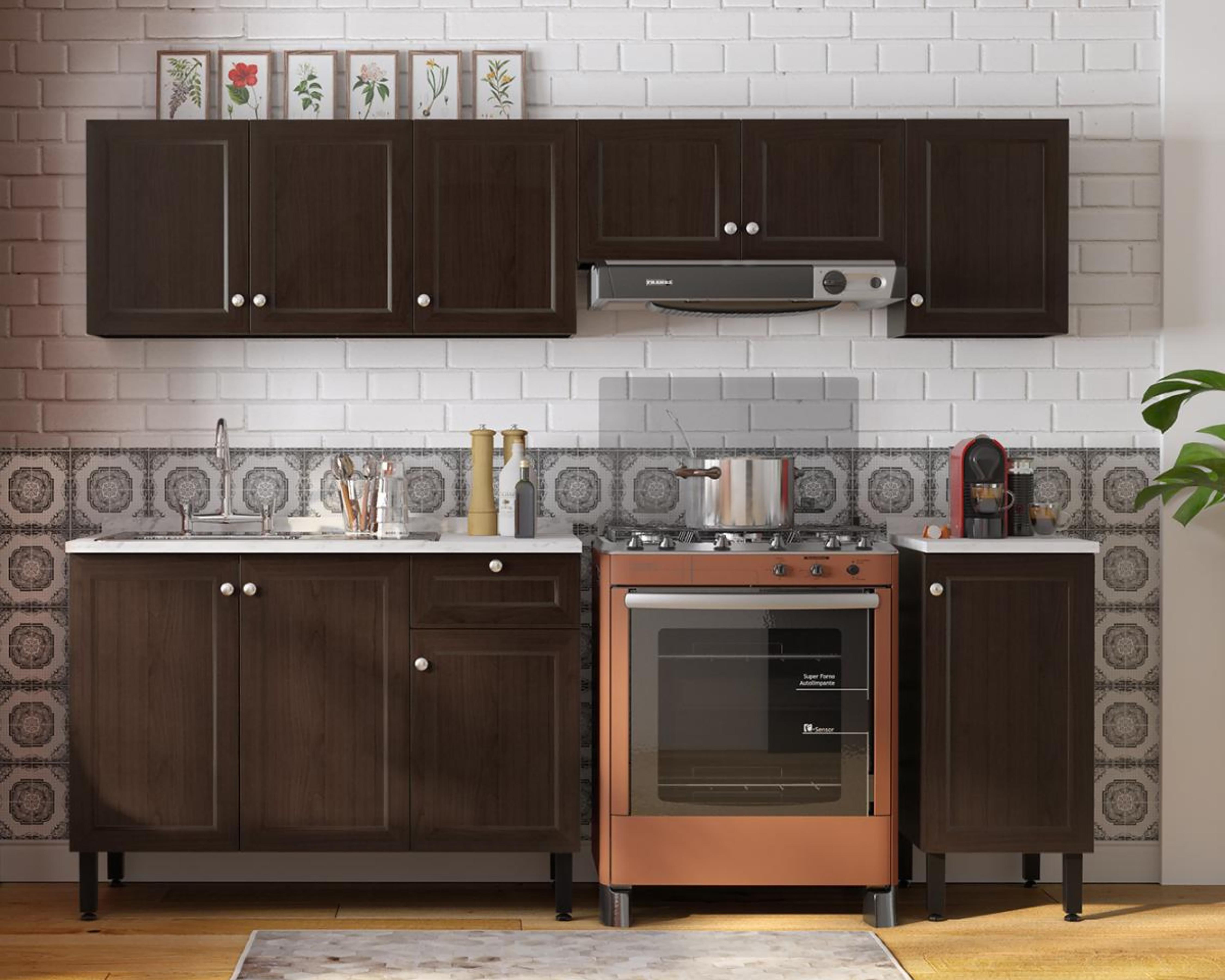 Cocina Integral Michelle Chocolate 240 cm