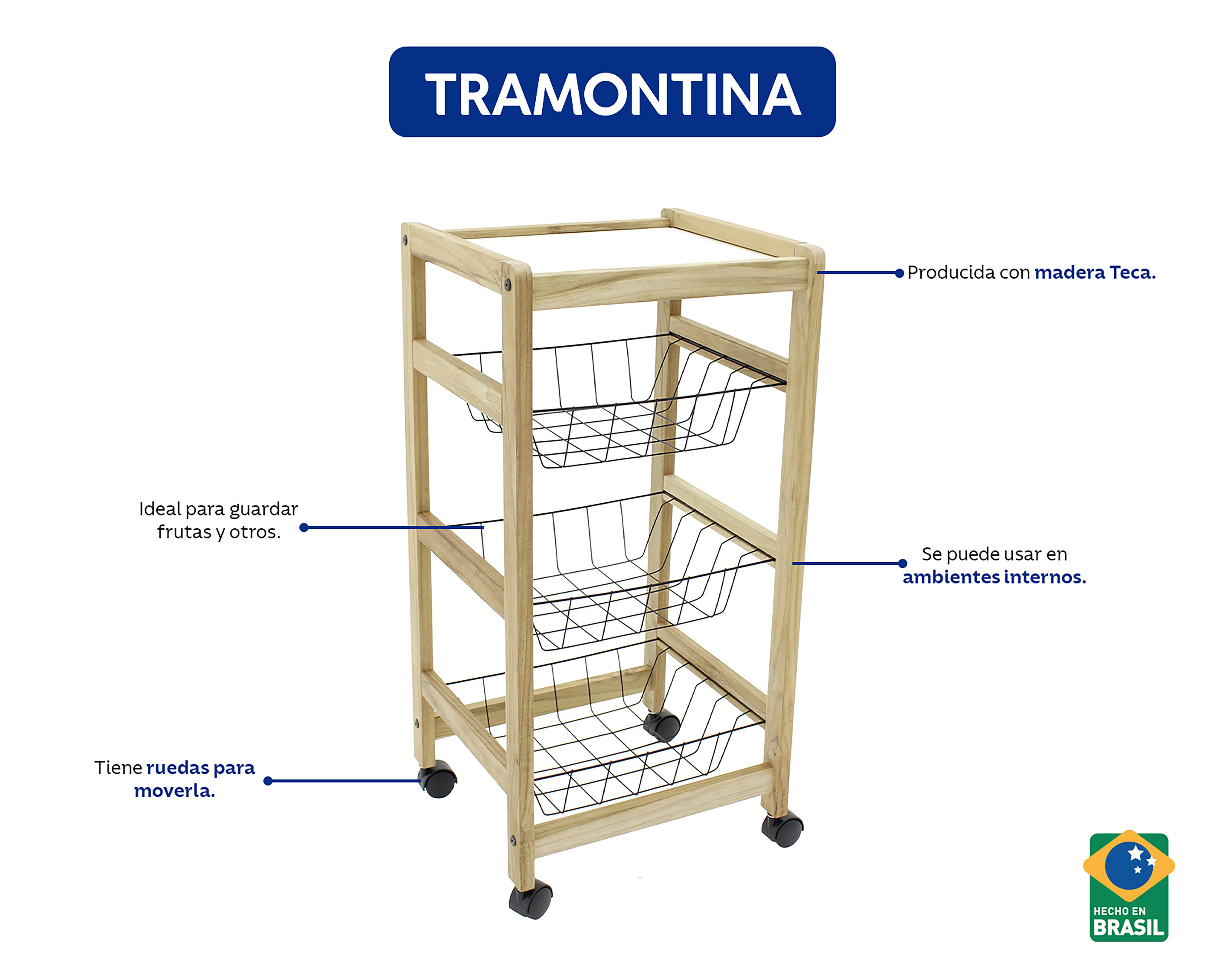 Foto 5 | Carrito Multiusos Rack Tramontina