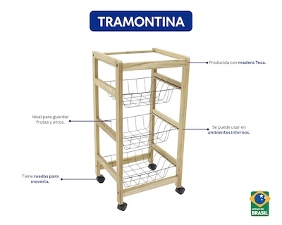 Foto 5 | Carrito Multiusos Rack Tramontina