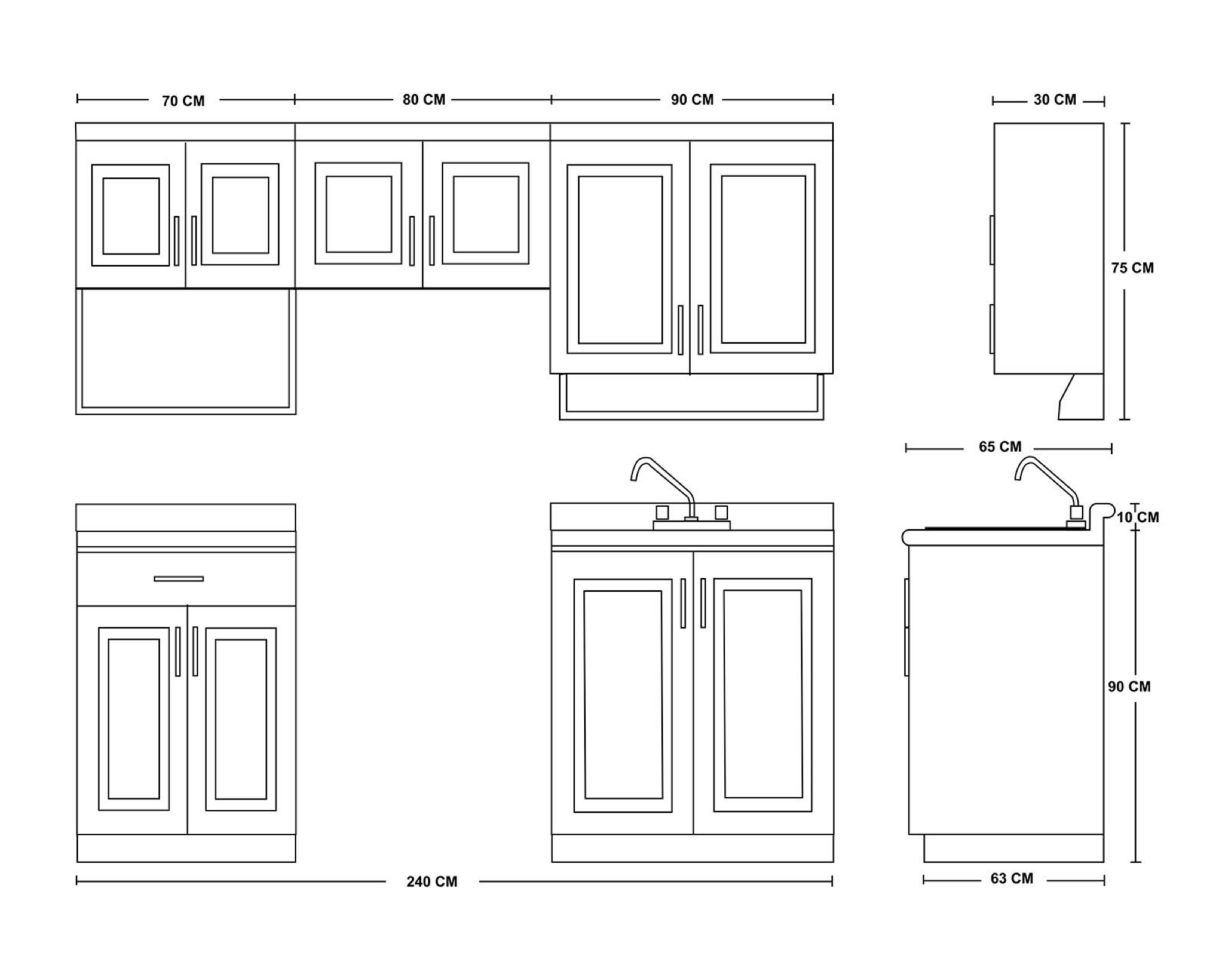 Foto 4 | Cocina Integral Italia Gris 240 cm