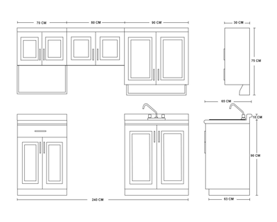 Foto 4 | Cocina Integral Italia Gris 240 cm
