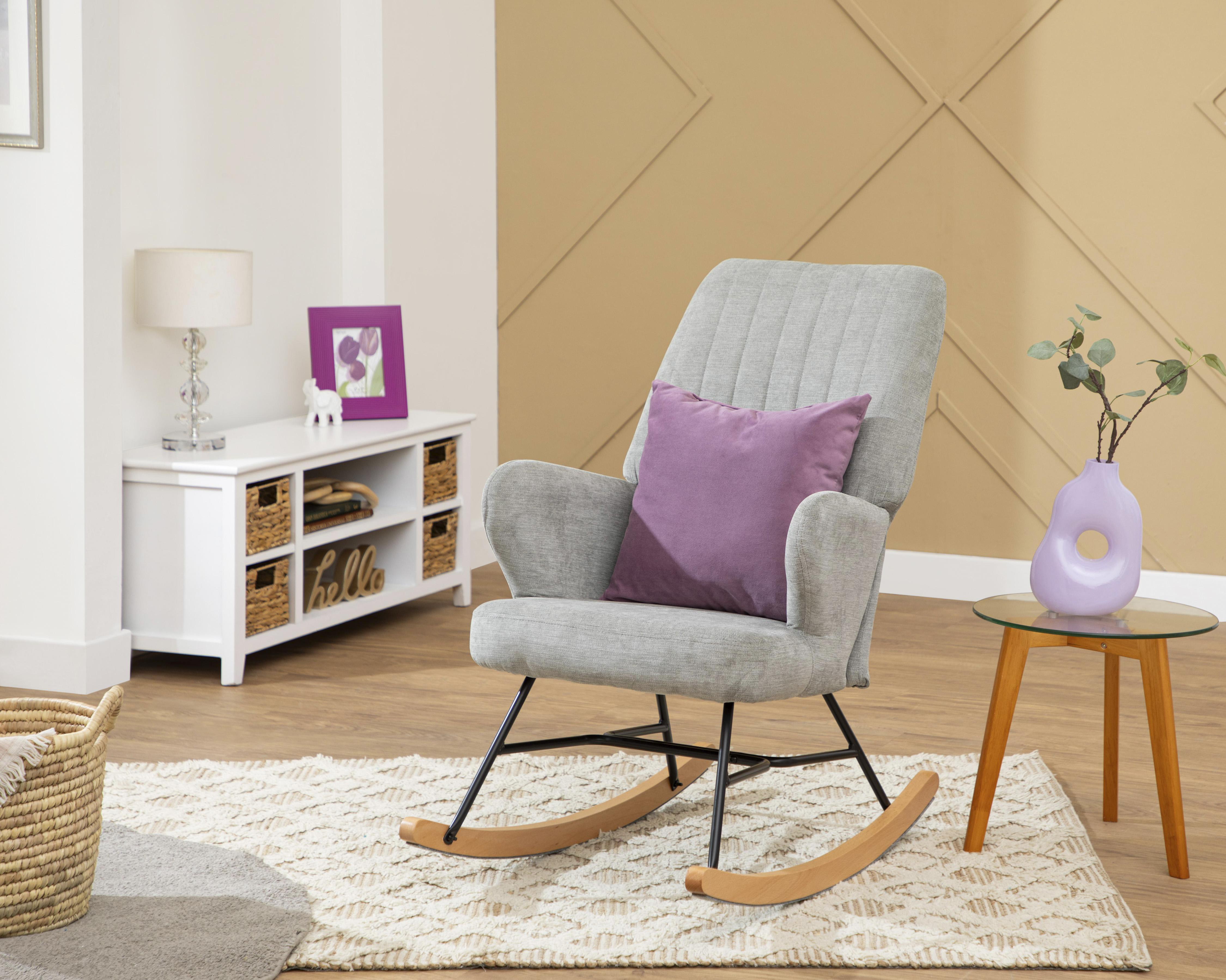 Silla Mecedora Ikal Contemporánea Gris Olivia $2,999