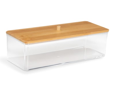 Foto 2 | Organizador de Plástico +Simple Turquesa con Tapa de Bambú