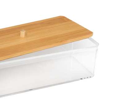 Foto 4 | Organizador de Plástico +Simple Turquesa con Tapa de Bambú