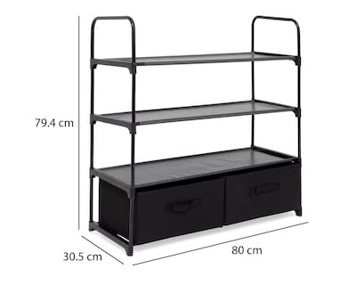 Foto 7 | Zapatera de Metal +Simple Alba Negro para 9 Pares