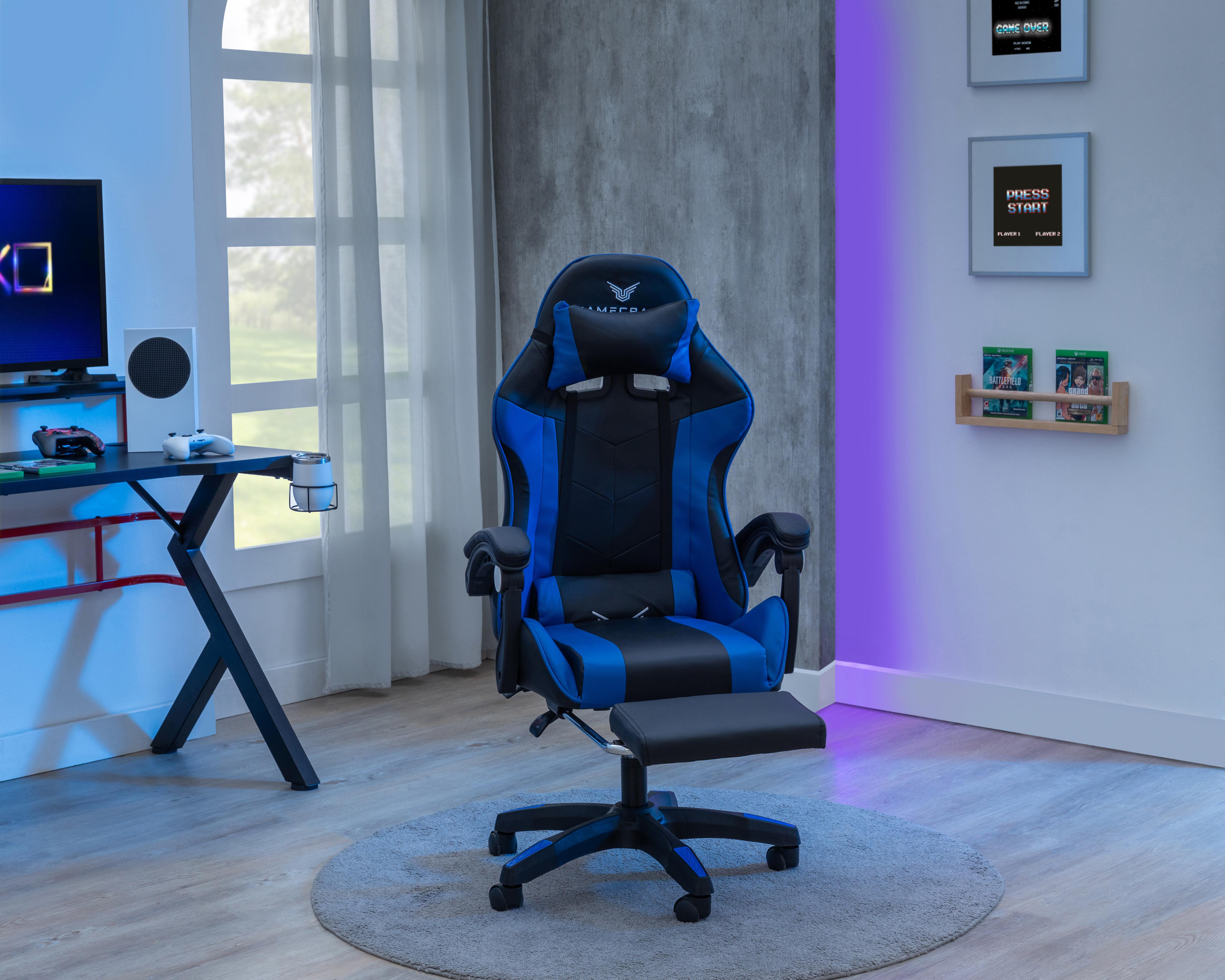 Foto 2 pulgar | Silla Gamer Gamecraft Reclinable Azul