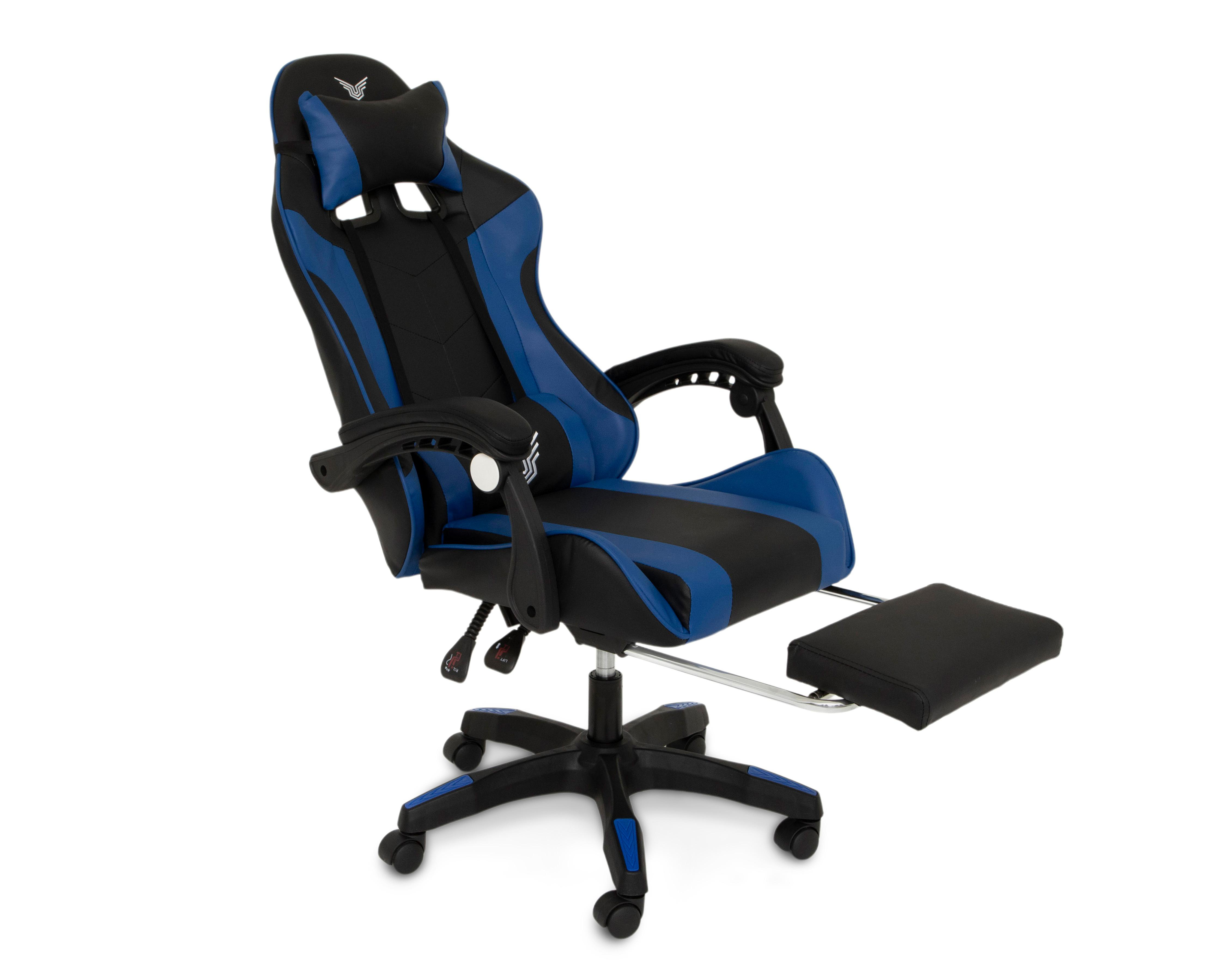 Foto 4 pulgar | Silla Gamer Gamecraft Reclinable Azul