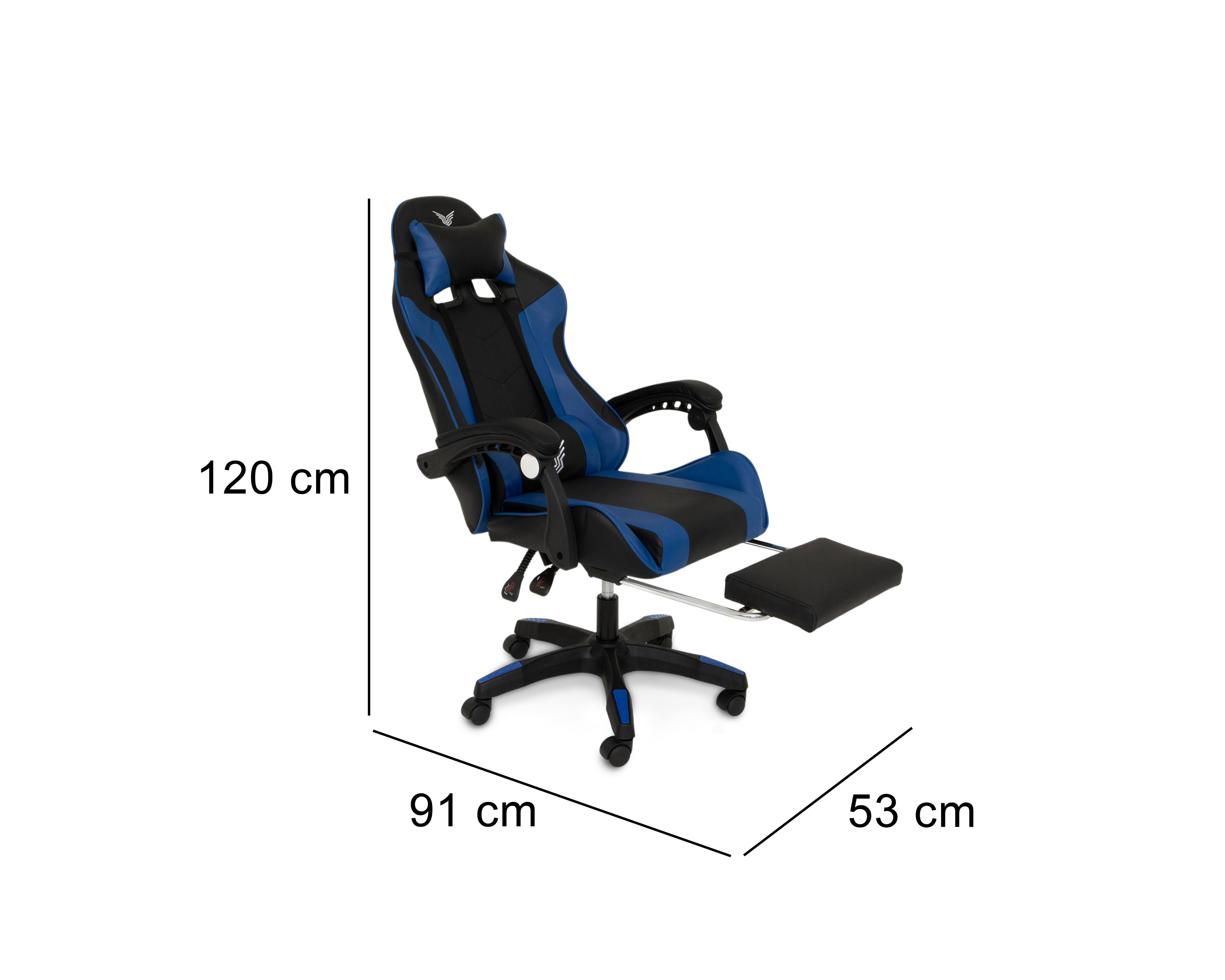 Foto 8 pulgar | Silla Gamer Gamecraft Reclinable Azul