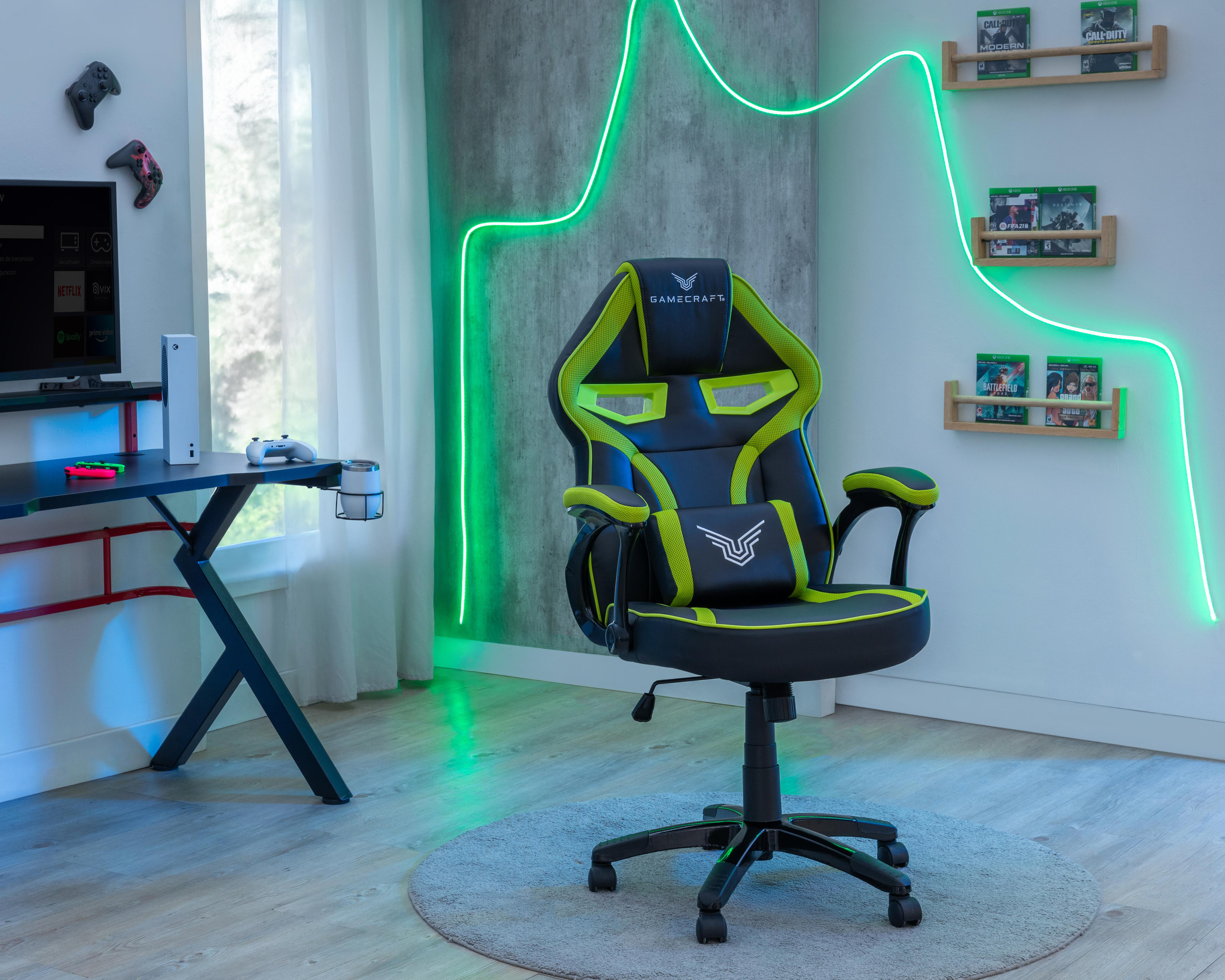 Foto 2 pulgar | Silla Gamer Gamecraft Reclinable Negra