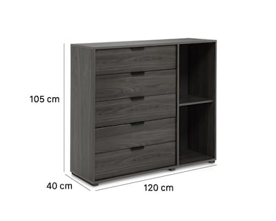 Foto 6 | Cómoda Sahara Gris 105 cm