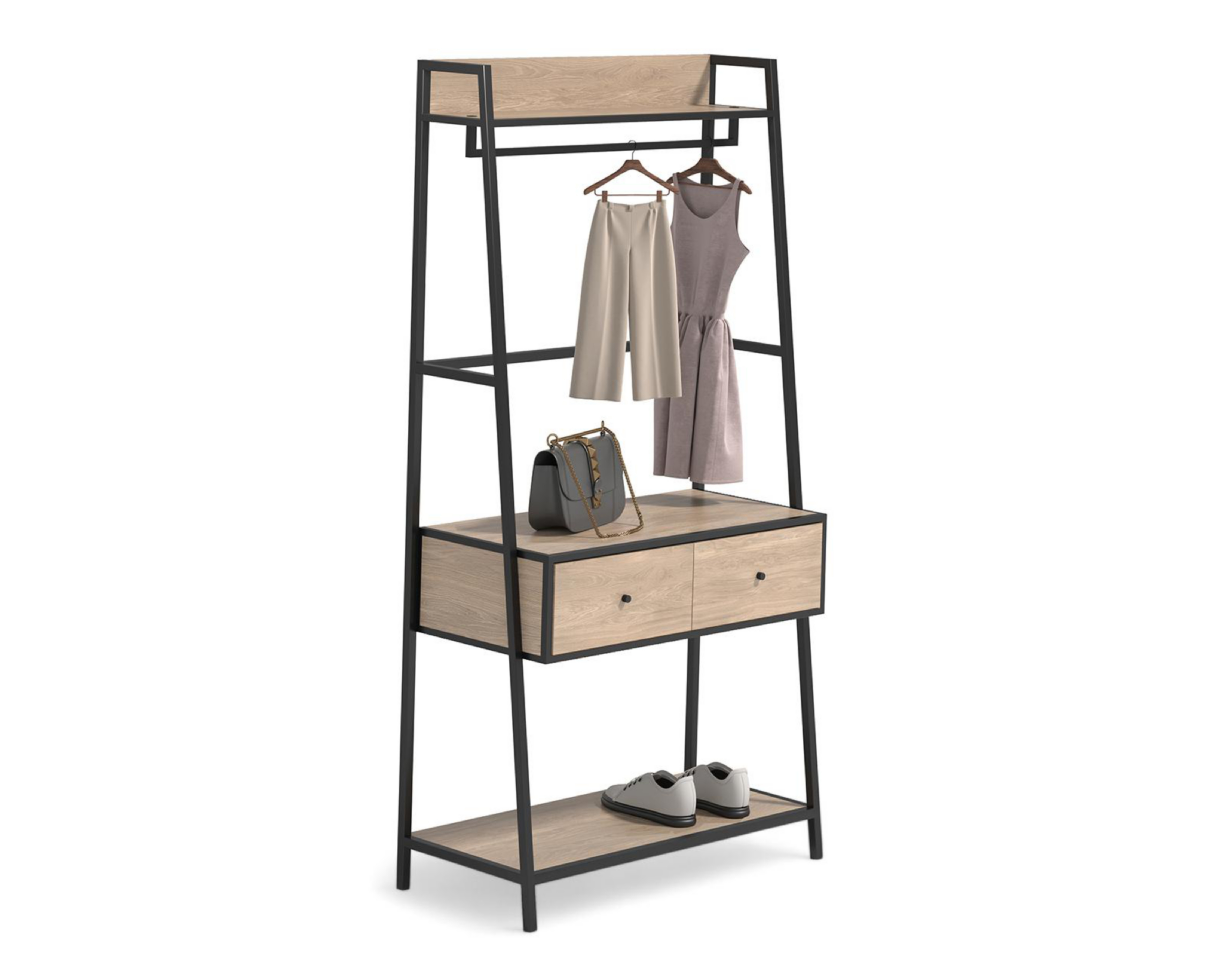Organizador de Ropa de Madera +Simple Giovanni Café