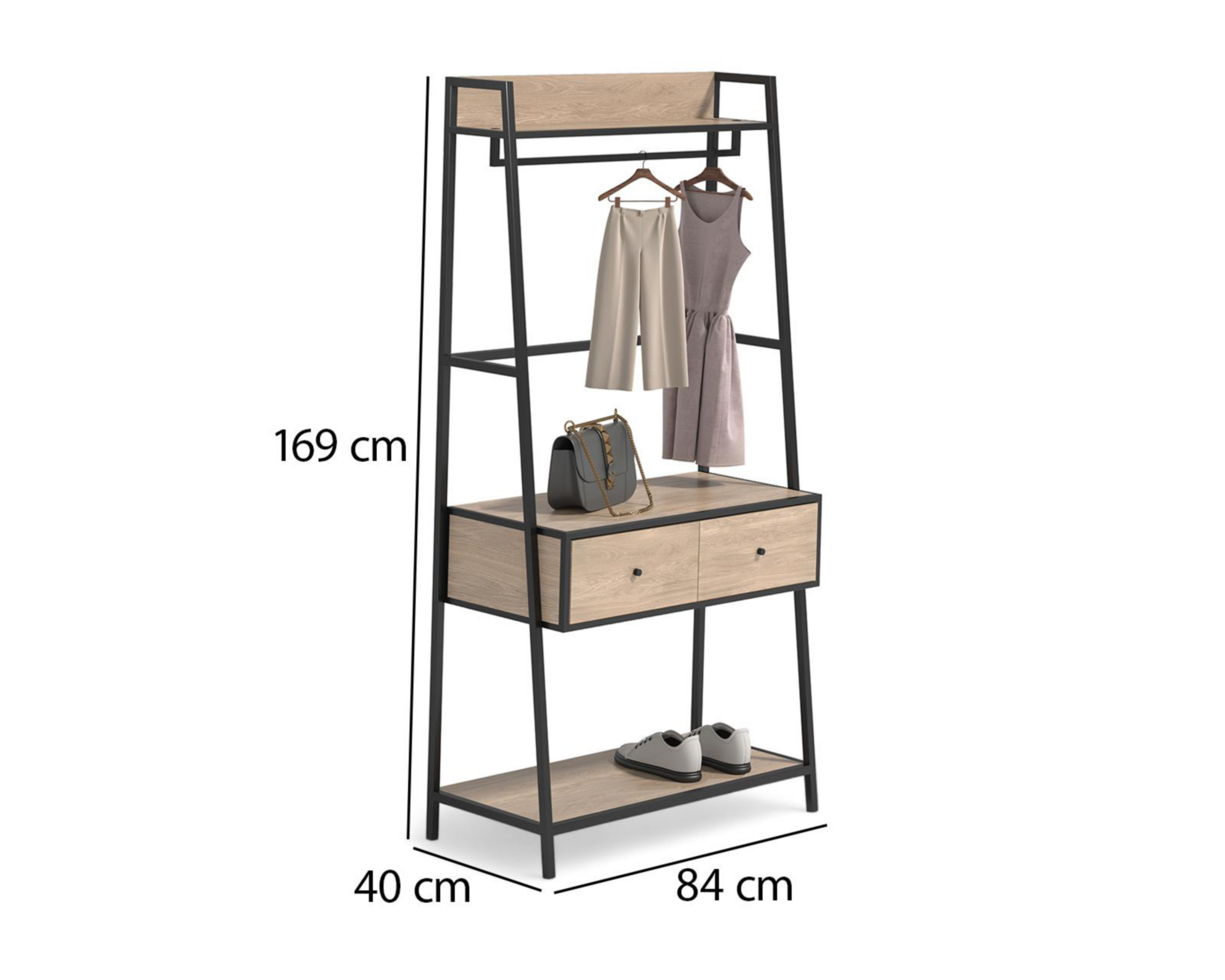 Foto 5 pulgar | Organizador de Ropa de Madera +Simple Giovanni Café