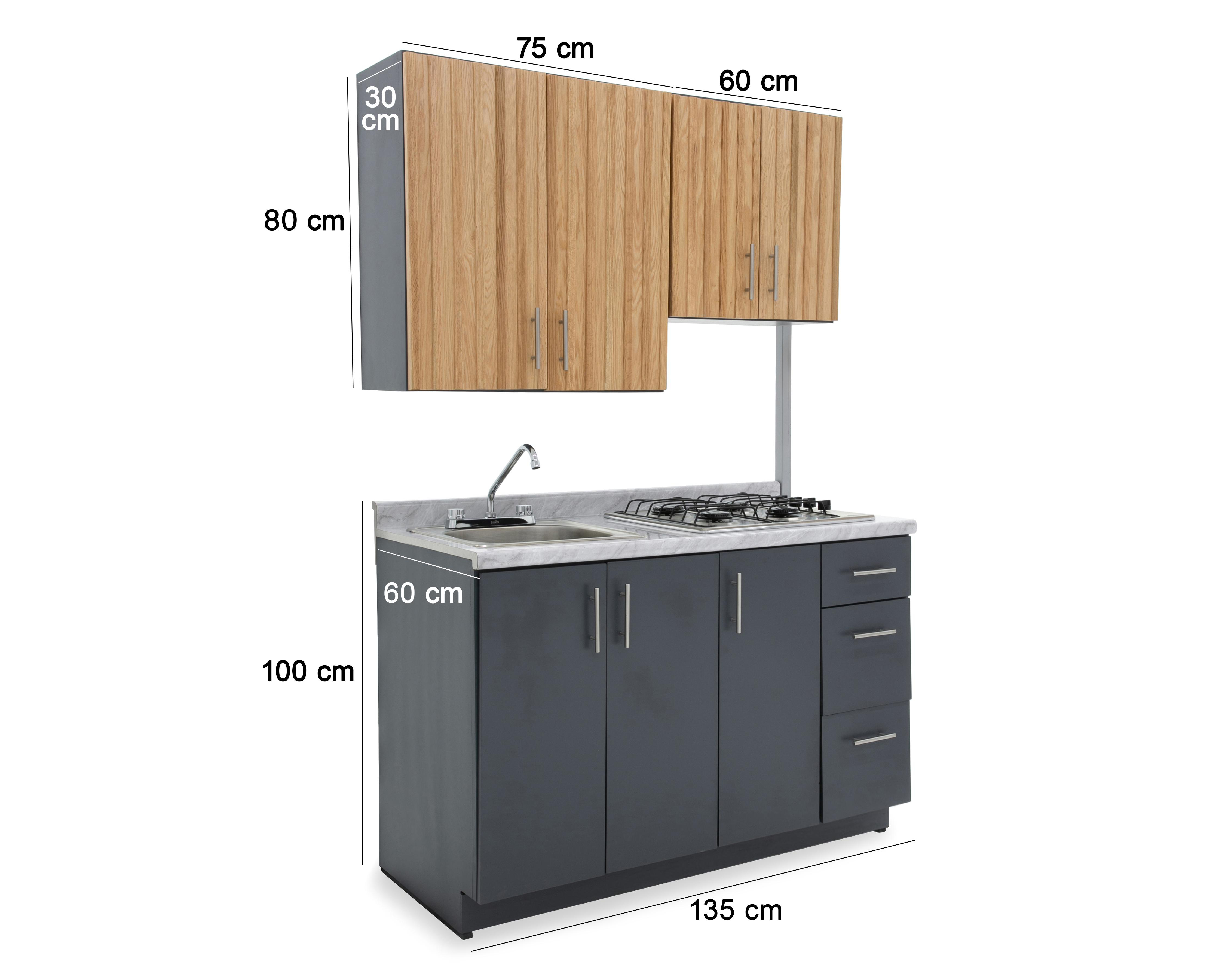 Foto 7 | Cocina Integral Calipso Gris 135 cm
