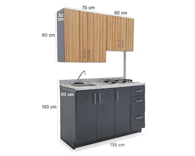 Foto 7 | Cocina Integral Calipso Gris 135 cm