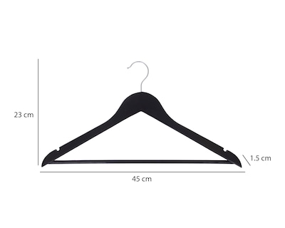 Foto 4 | Gancho para Ropa de Madera y Metal +Simple Emilia Negro 5 Piezas