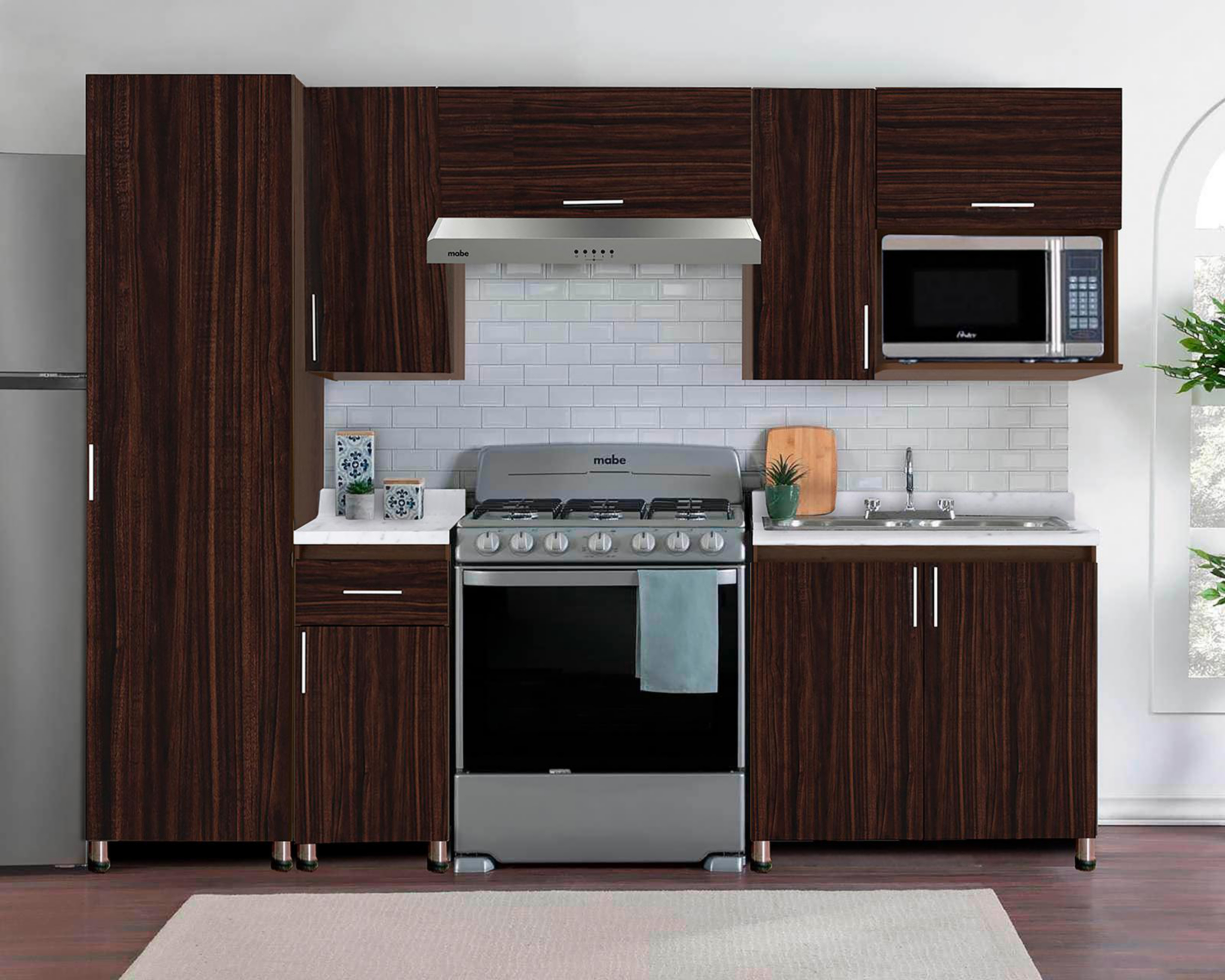 Cocina Integral Mobi Denver Nogal Moka 260 cm $14,699