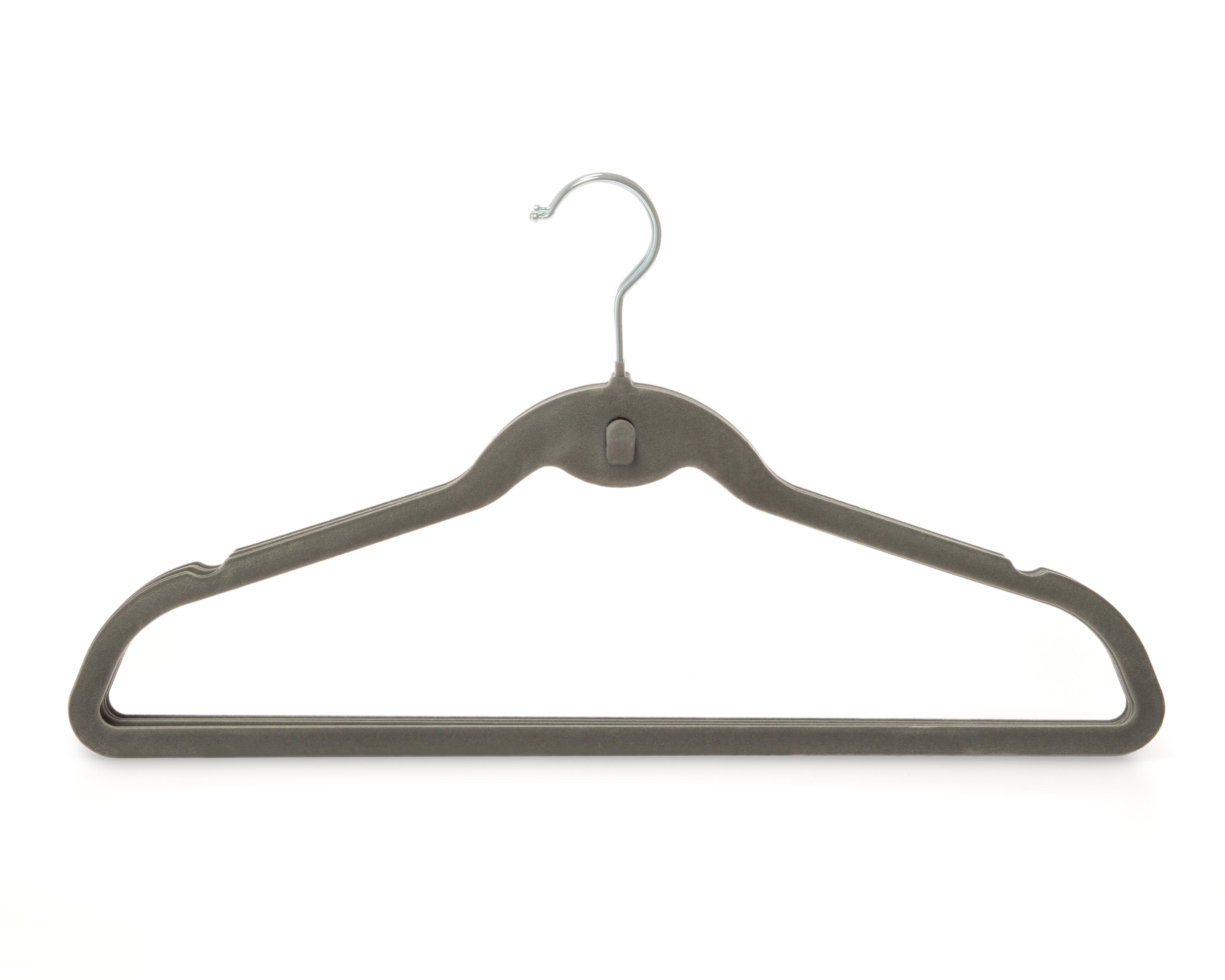 Foto 2 pulgar | Gancho para Ropa de Plástico con Velvet +Simple Gris 5 Piezas