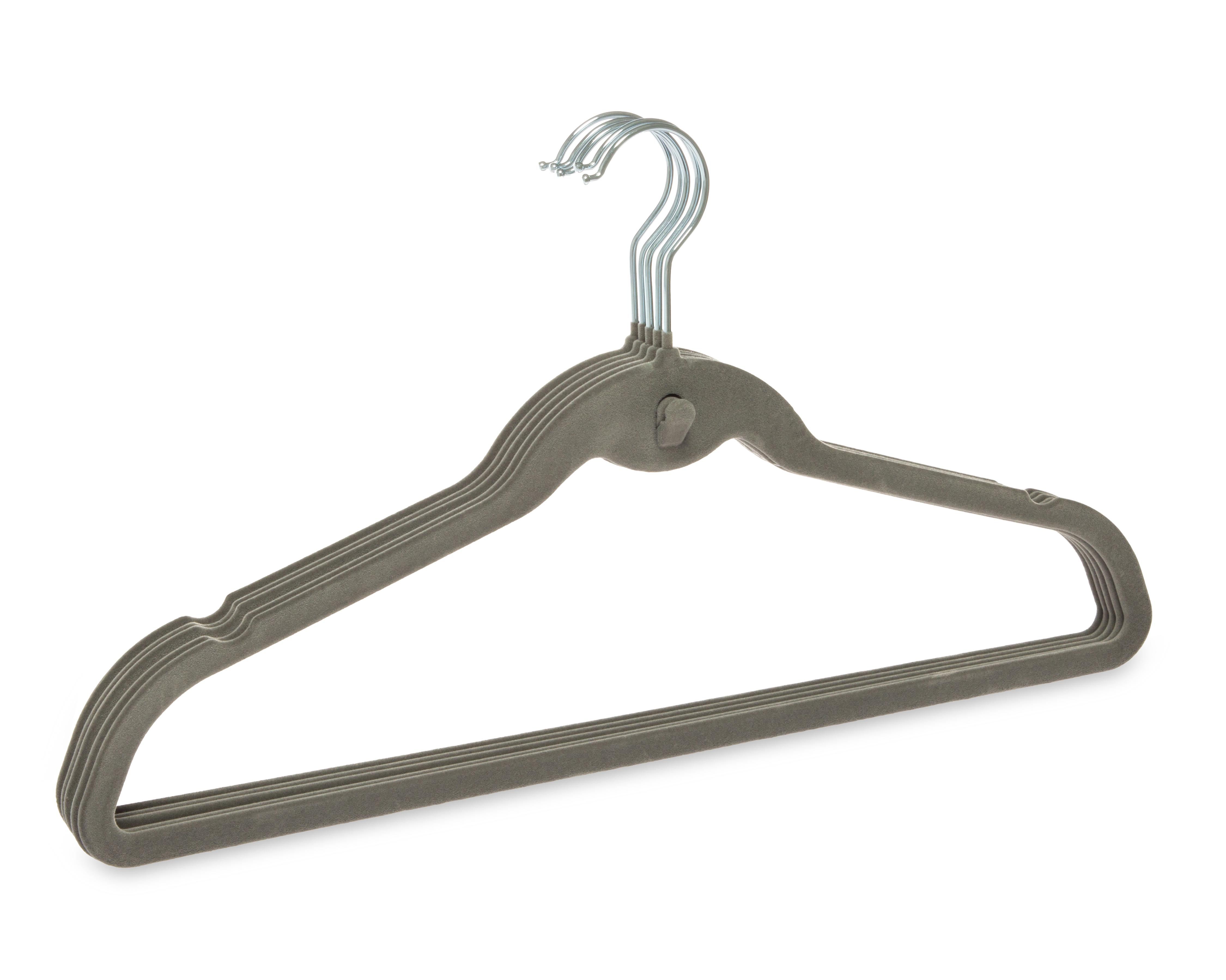 Foto 3 pulgar | Gancho para Ropa de Plástico con Velvet +Simple Gris 5 Piezas