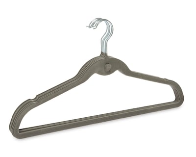 Foto 2 | Gancho para Ropa de Plástico con Velvet +Simple Gris 5 Piezas