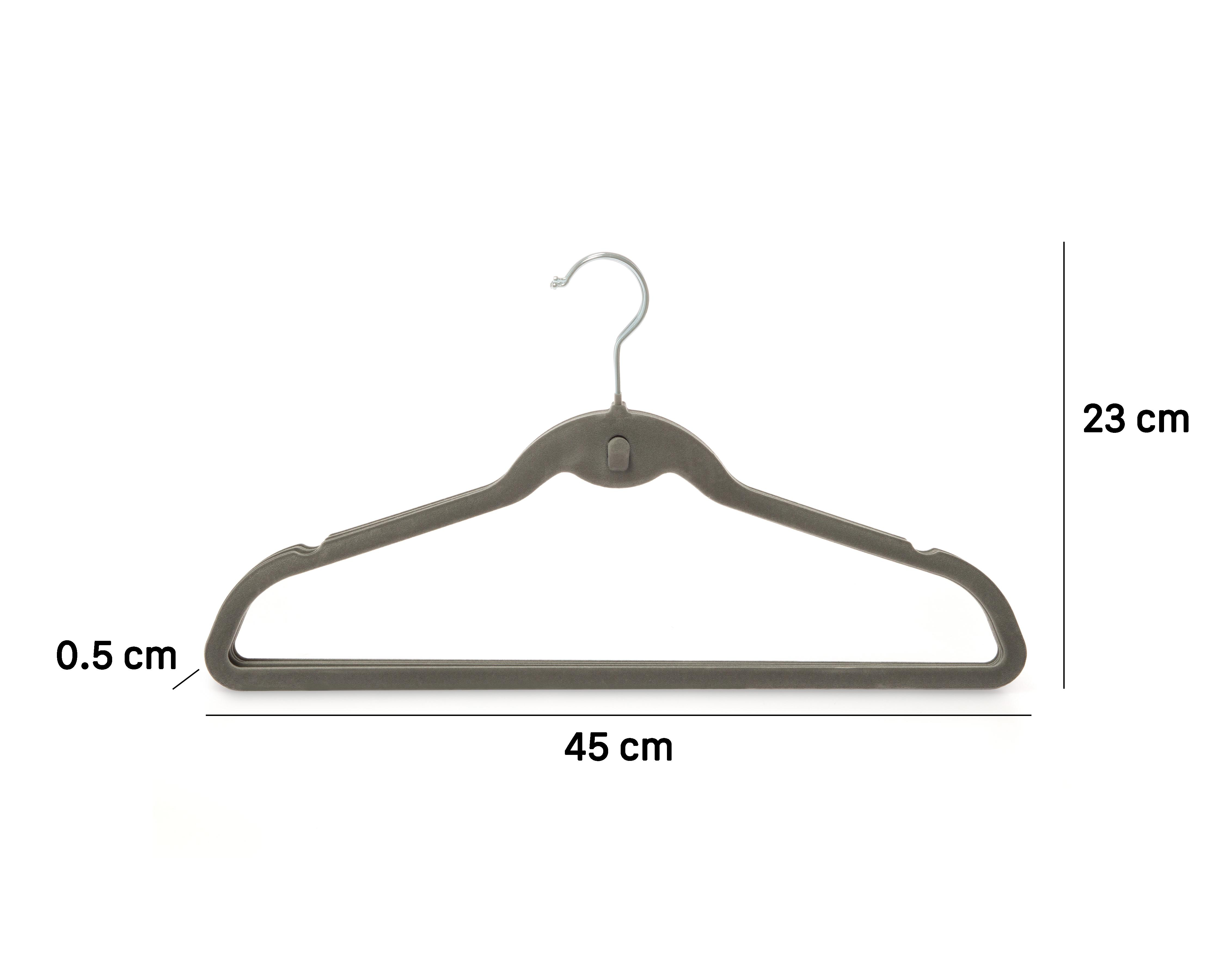 Foto 5 pulgar | Gancho para Ropa de Plástico con Velvet +Simple Gris 5 Piezas