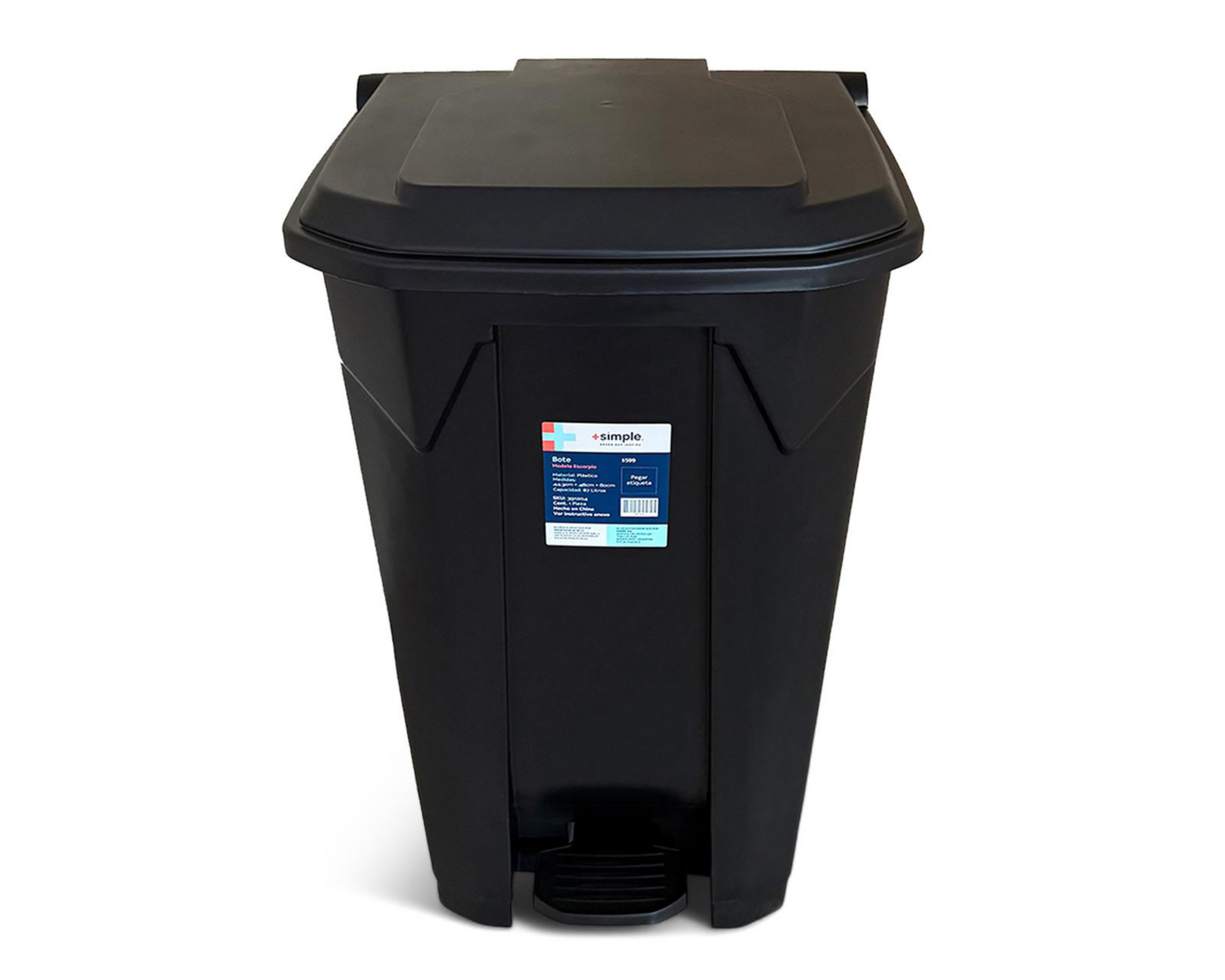 Bote de Basura con Tapa de Plástico +Simple Escorpio Negro $499